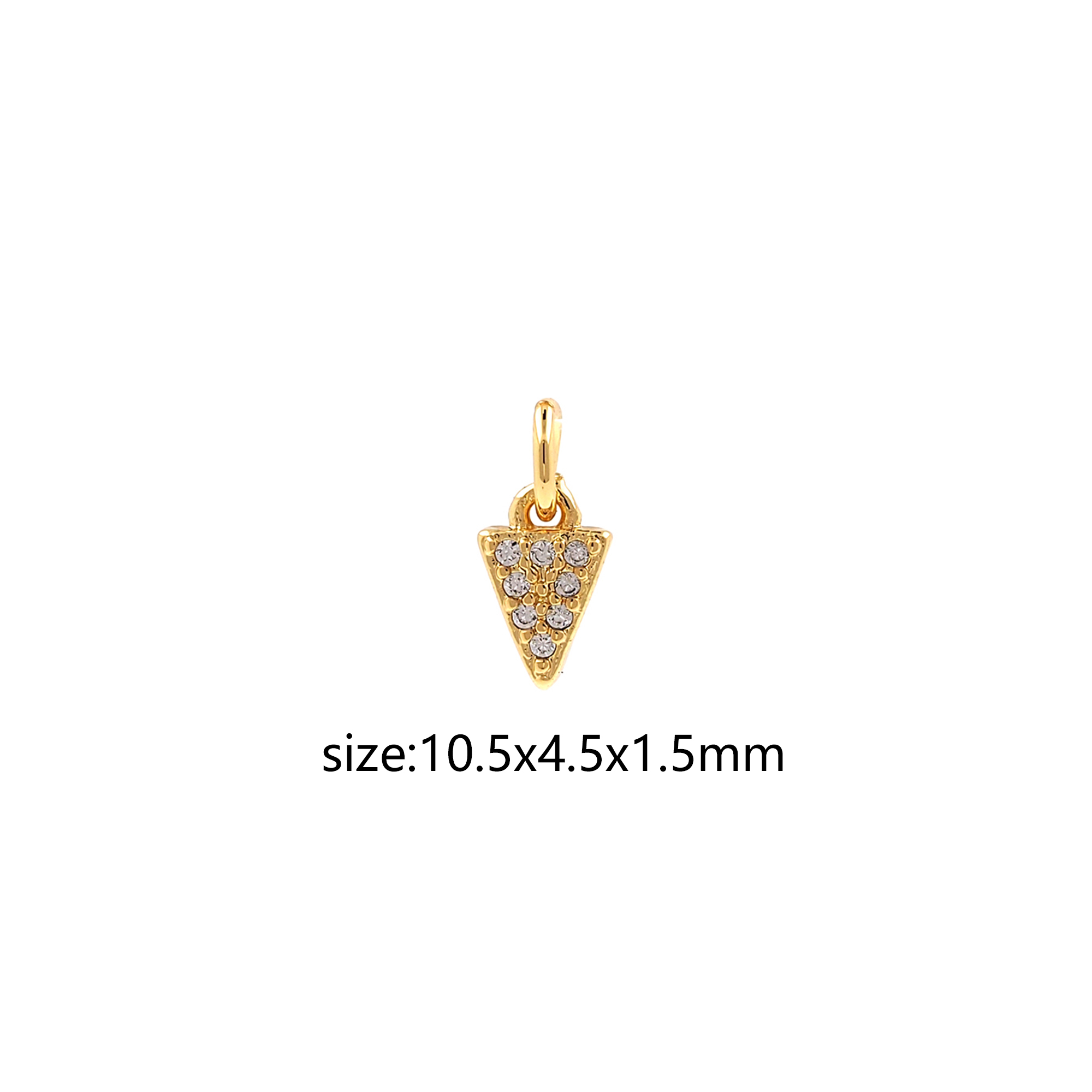 18K Gold Filled Triangle Pendant,CZ Micro Pave Triangle Charm Earrings Necklace for DIY Jewelry Making Supply