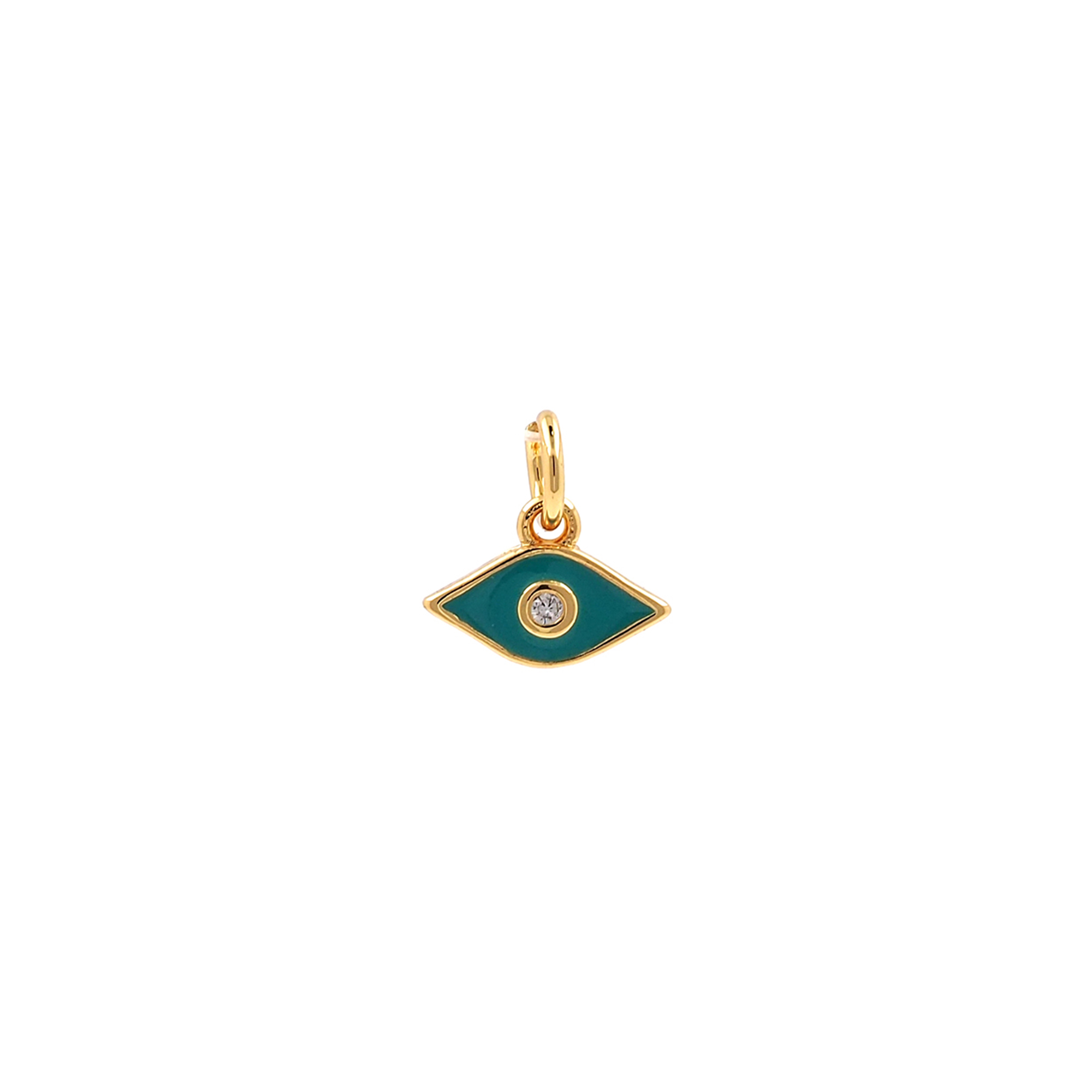 18K Gold Filled Evil Eye Pendant,Enamel Evil Eye Charm Earrings Necklace for DIY Jewelry Making Supply