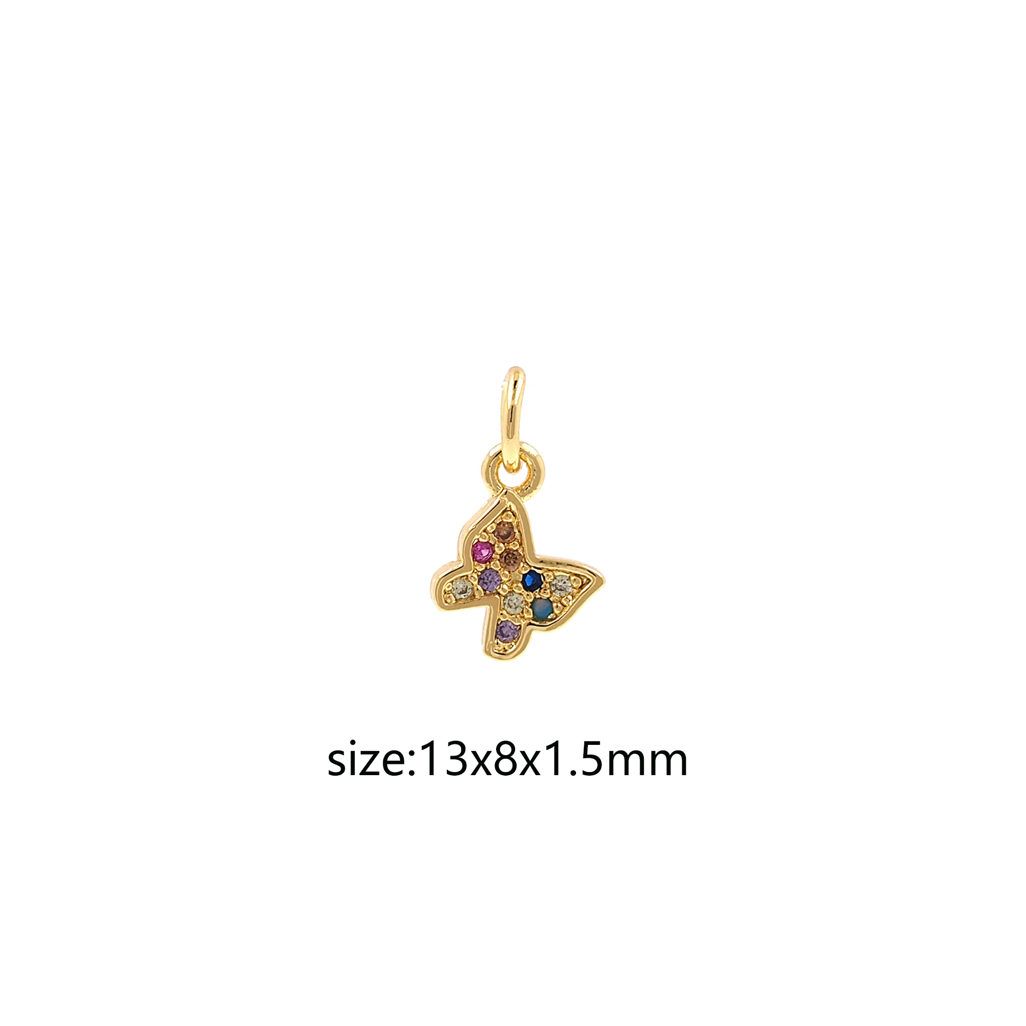 Tiny Insect Pendant 18K Gold Filled Butterfly Charm Earrings Necklace for DIY Jewelry Making Supply