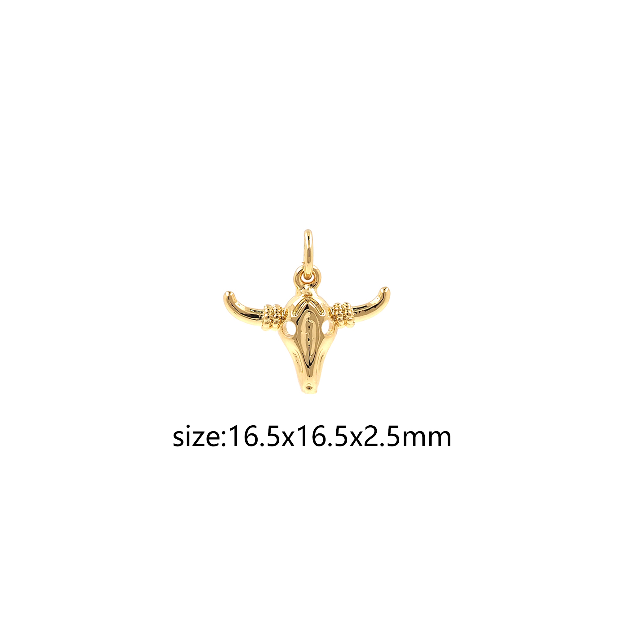 18K Gold Filled Bull Pendant,Animal Charm Earrings Necklace for DIY Jewelry Making Supply