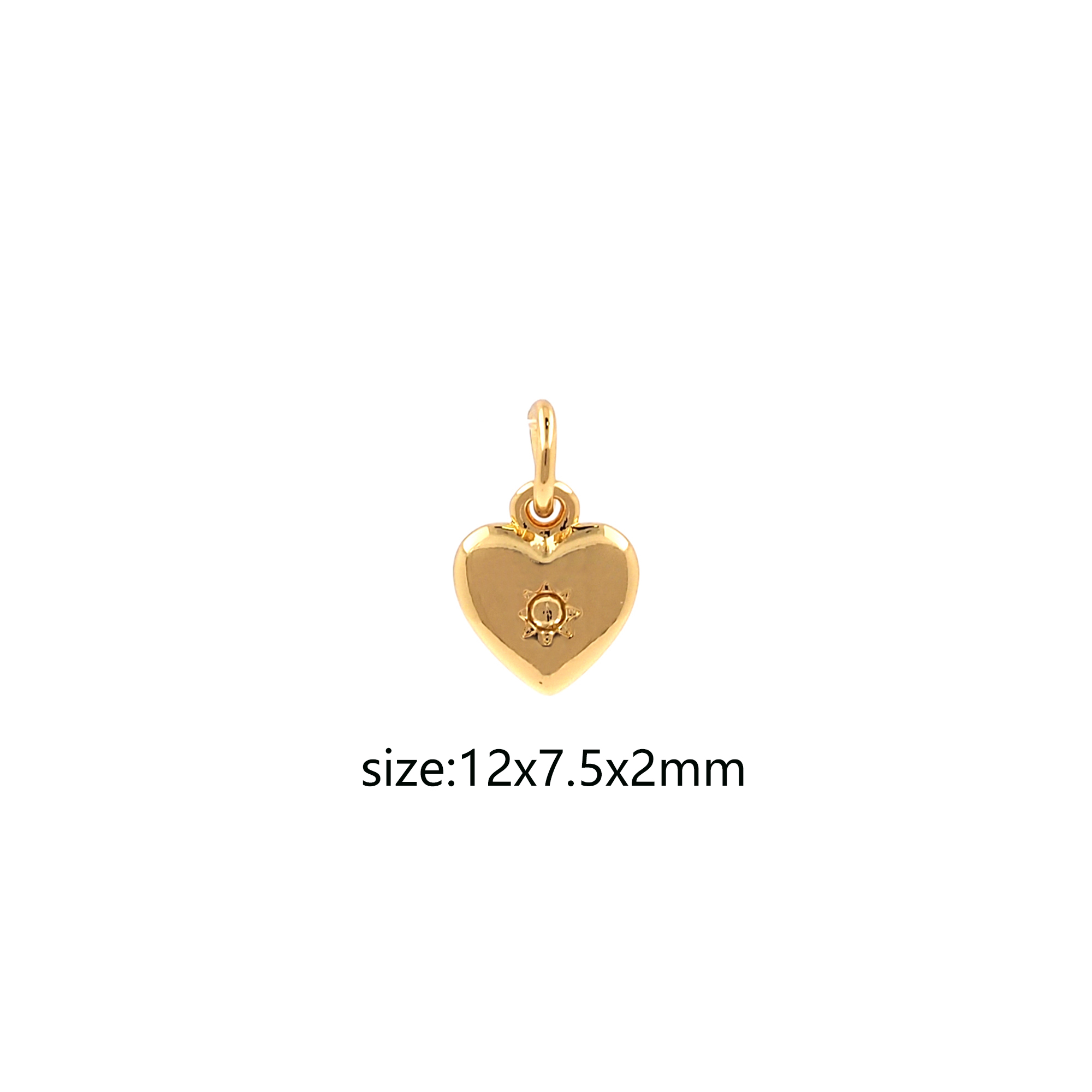 18K Gold Filled Heart Pendant,Dainty Heart Charm Earrings Necklace for DIY Jewelry Making Supply