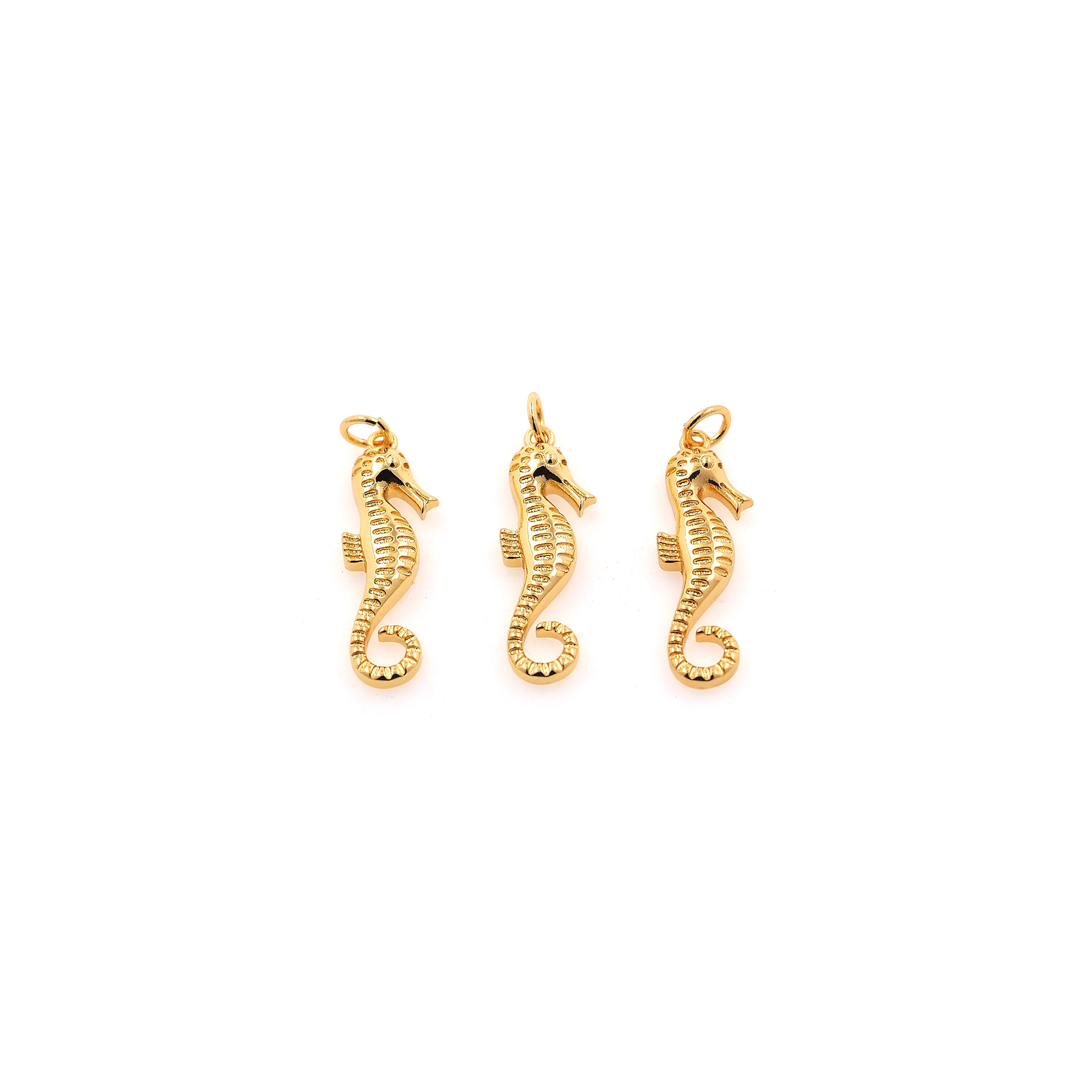 Origami Pendant,18K Gold Filled Seahorse Charm Earrings Necklace for DIY Jewelry Making Supply