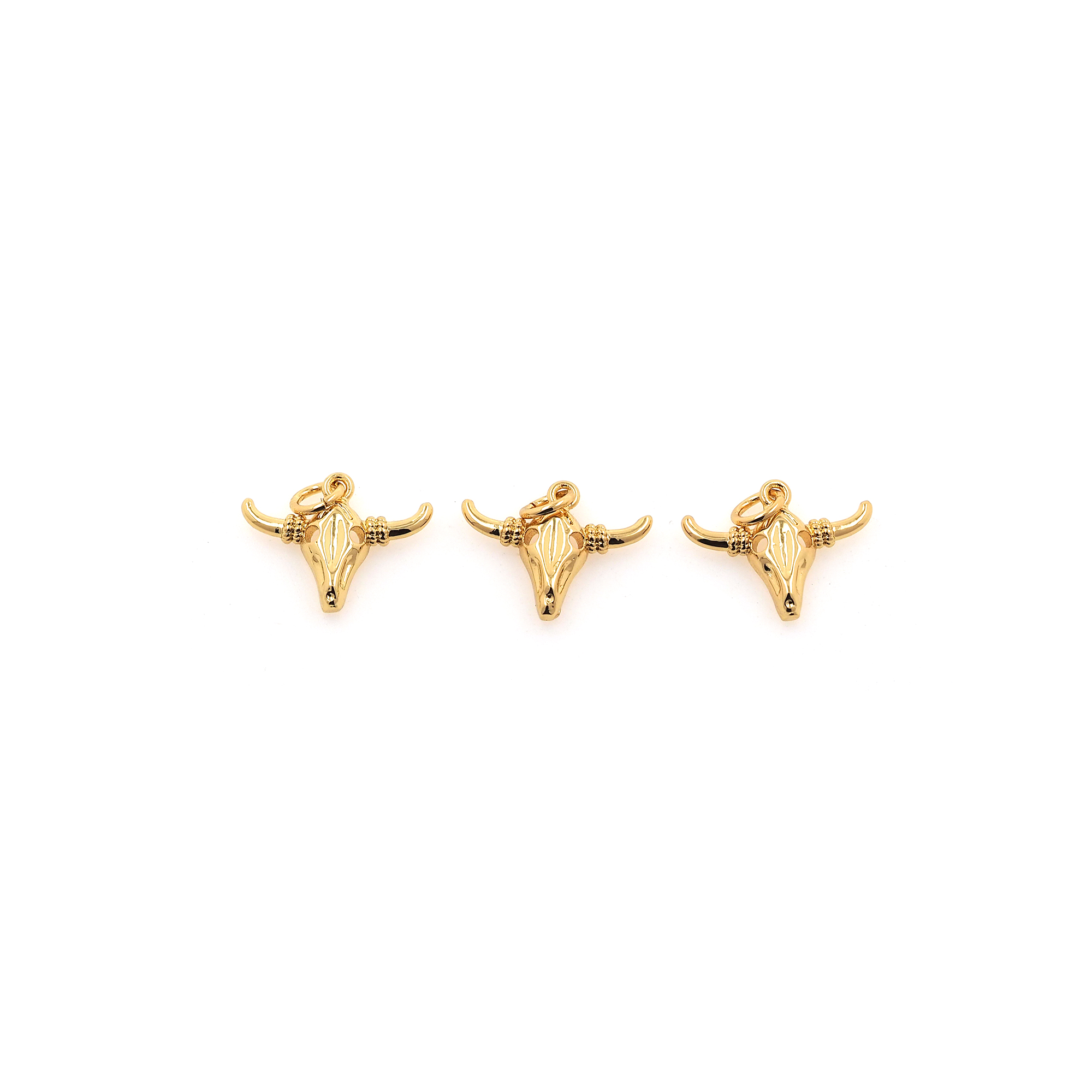 18K Gold Filled Bull Pendant,Animal Charm Earrings Necklace for DIY Jewelry Making Supply