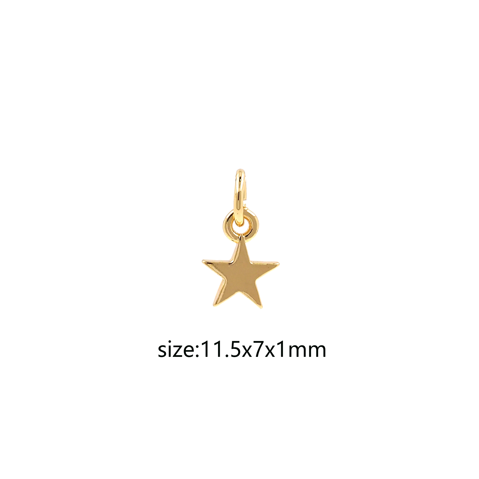 18K Gold Filled Star Pendant,Celestial Charm,Tiny Star Earrings Necklace for DIY Jewelry Making Supply