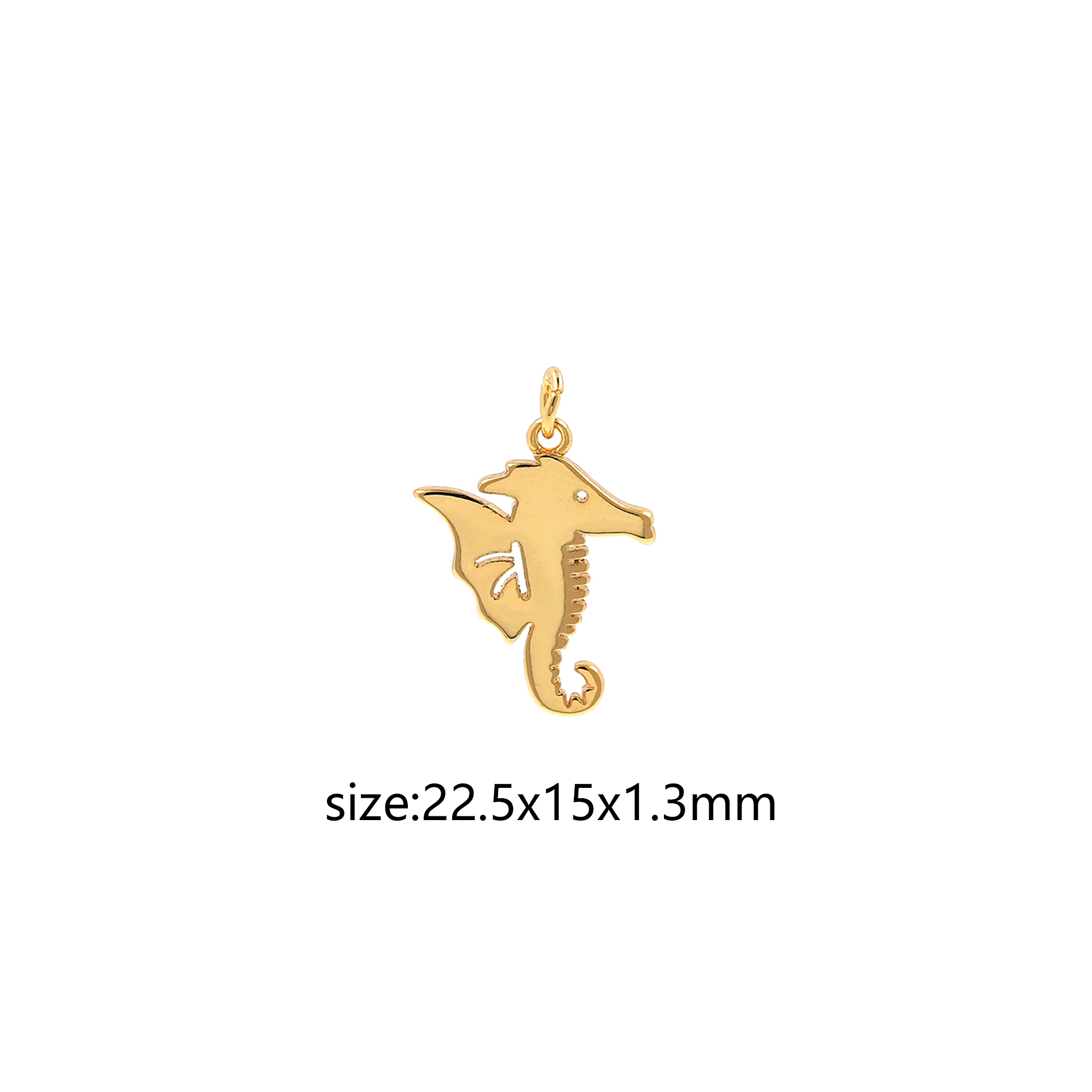 Origami Pendant,18K Gold Filled Seahorse Charm Earrings Necklace for DIY Jewelry Making Supply