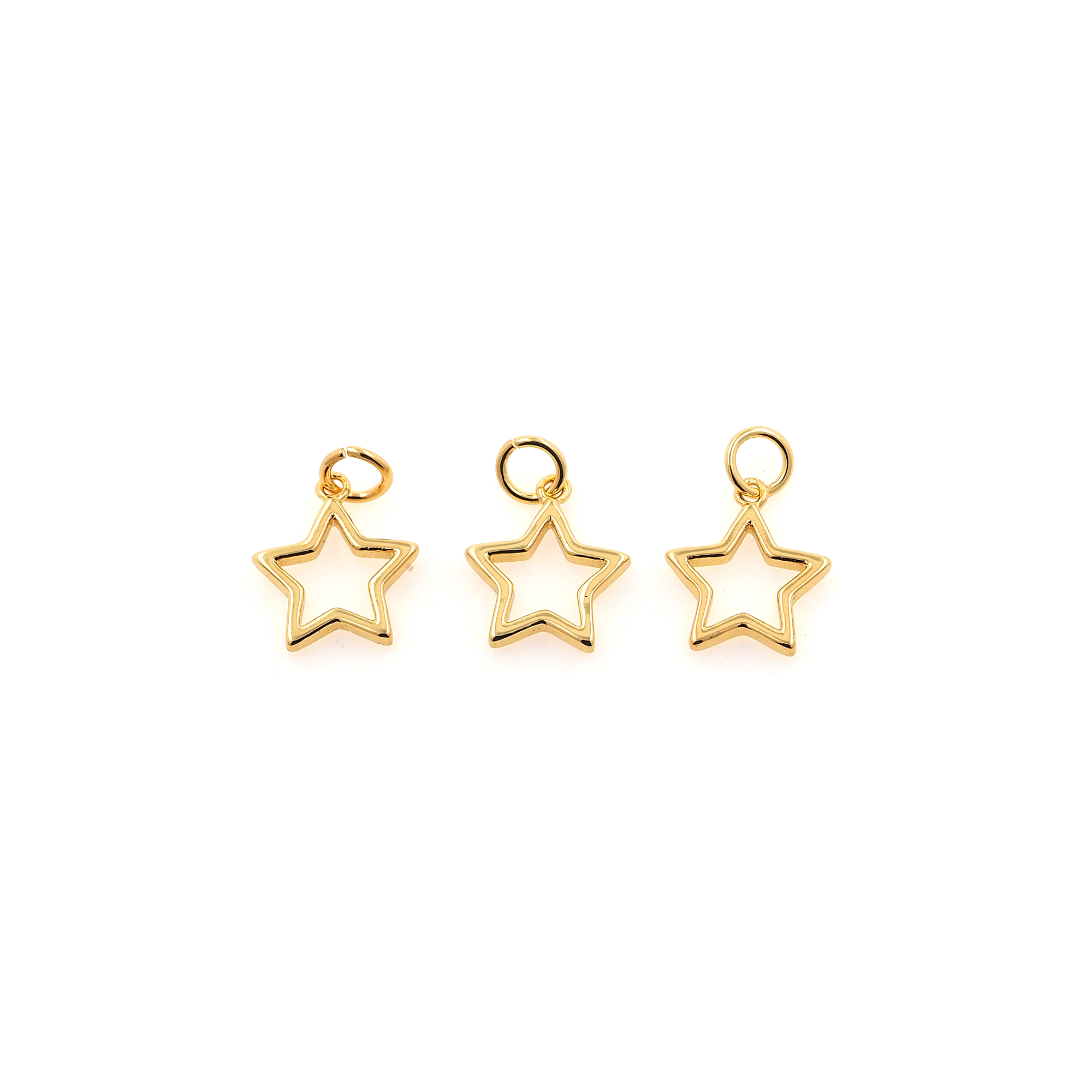 18K Gold Filled Star Pendant,Celestial Charm,Tiny Star Earrings Necklace for DIY Jewelry Making Supply