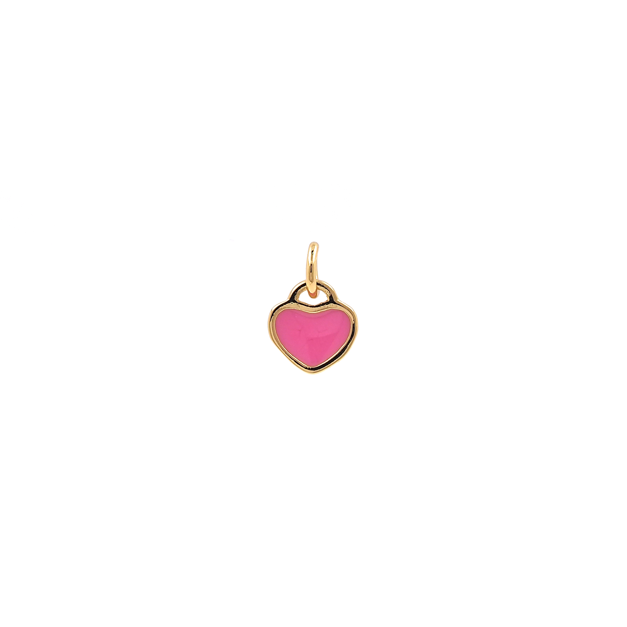 18K Gold Filled Heart Pendant,Enamel Heart Charm Earrings Necklace for DIY Jewelry Making Supply