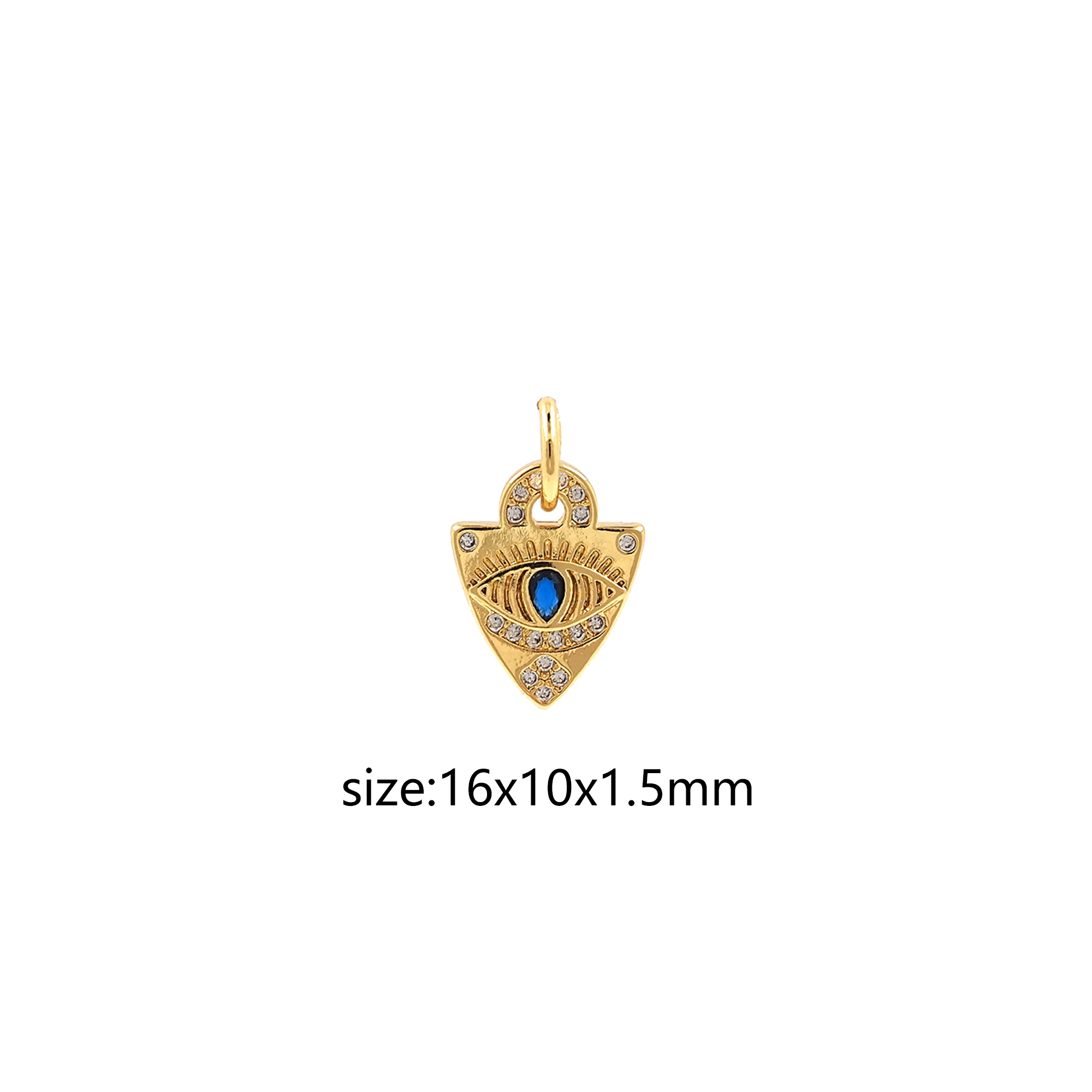 CZ Evil Eye Pendant,18K Gold Filled Evil Eye Charm Earrings Necklace for DIY Jewelry Making Supply