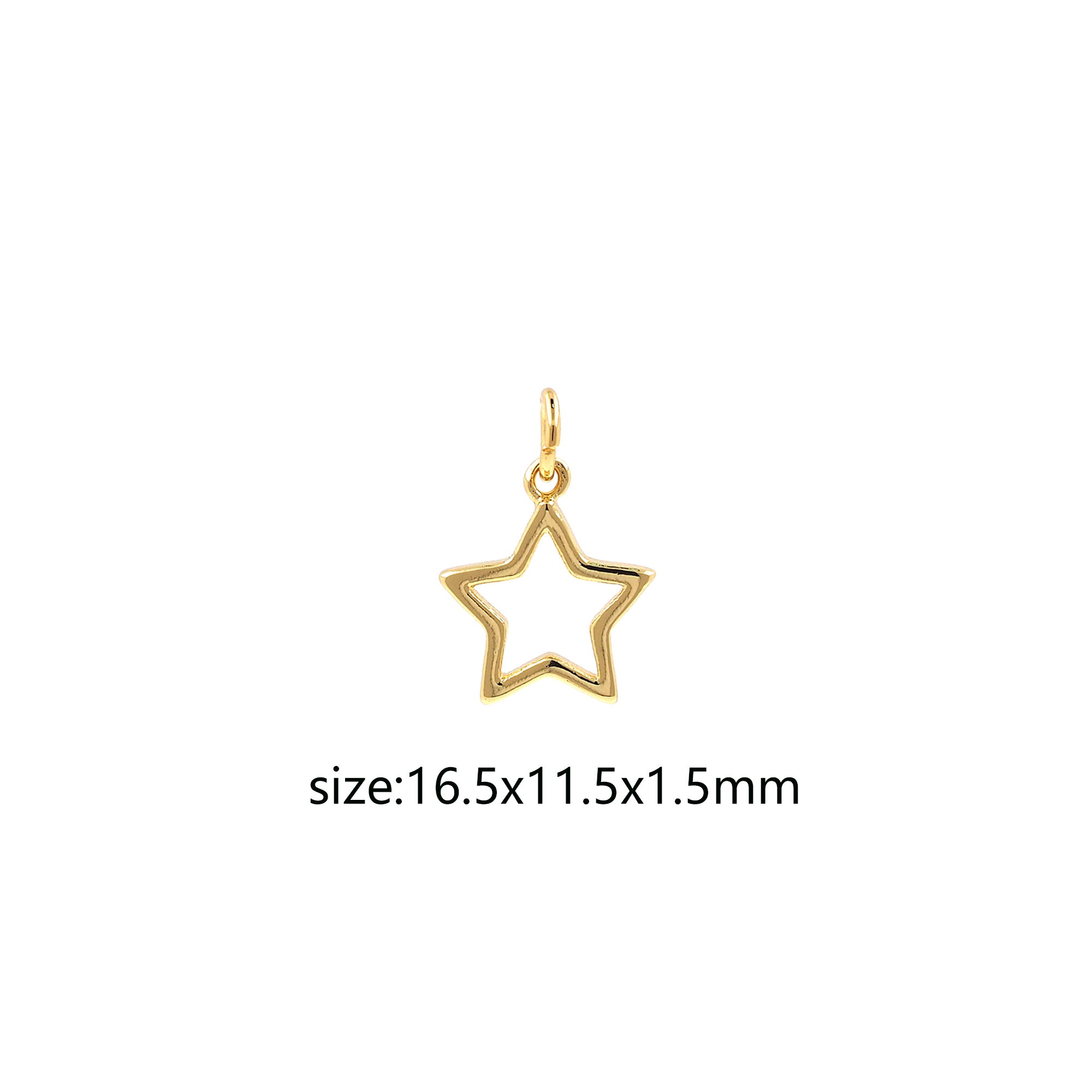18K Gold Filled Star Pendant,Celestial Charm,Tiny Star Earrings Necklace for DIY Jewelry Making Supply