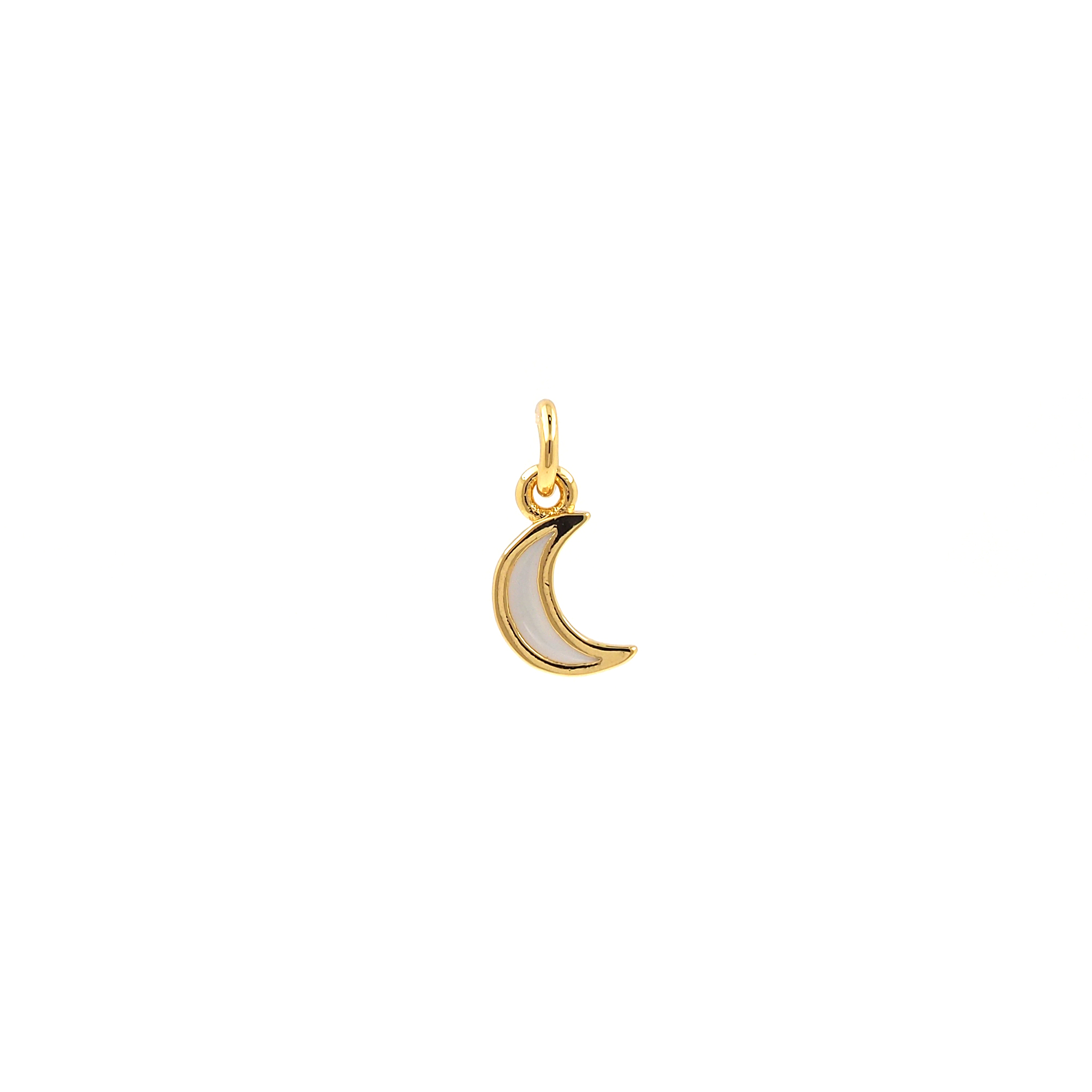 Enamel Moon Pendant,18K Gold Filled Moon Charm Earrings Necklace for DIY Jewelry Making Supply