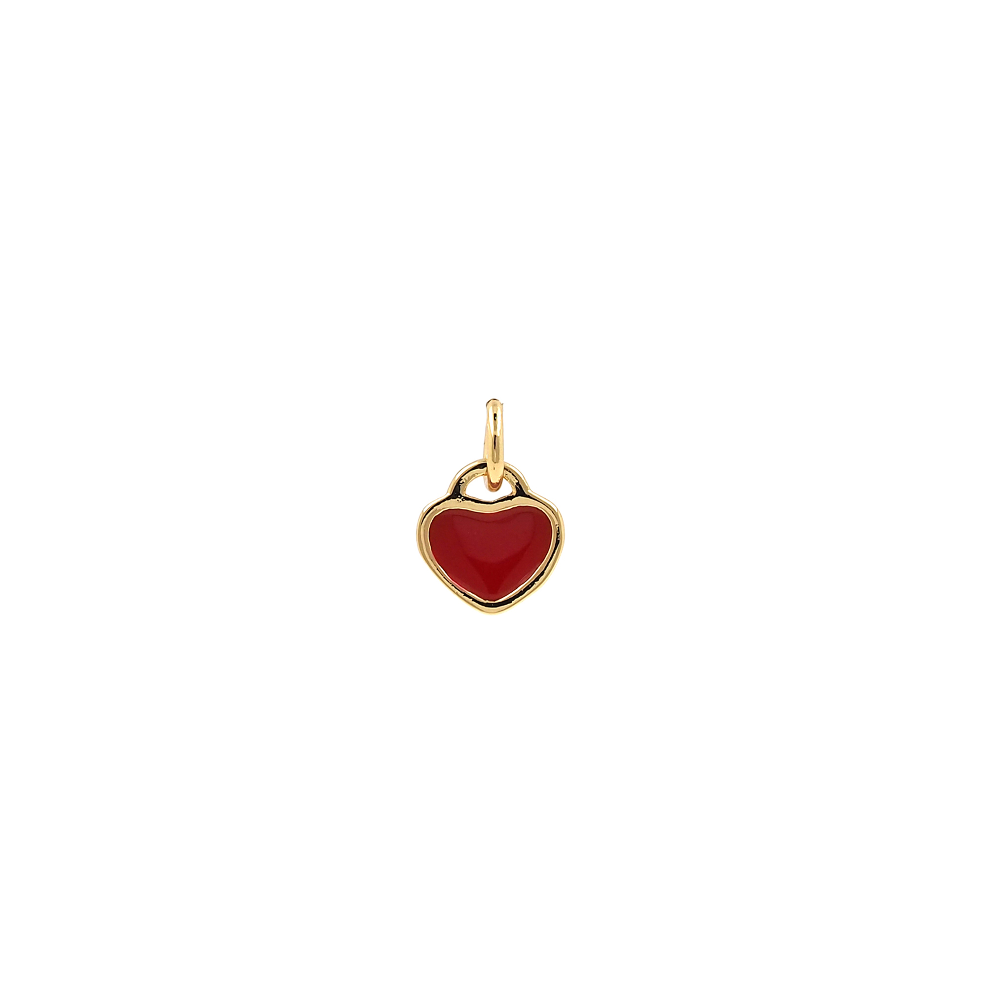 18K Gold Filled Heart Pendant,Enamel Heart Charm Earrings Necklace for DIY Jewelry Making Supply