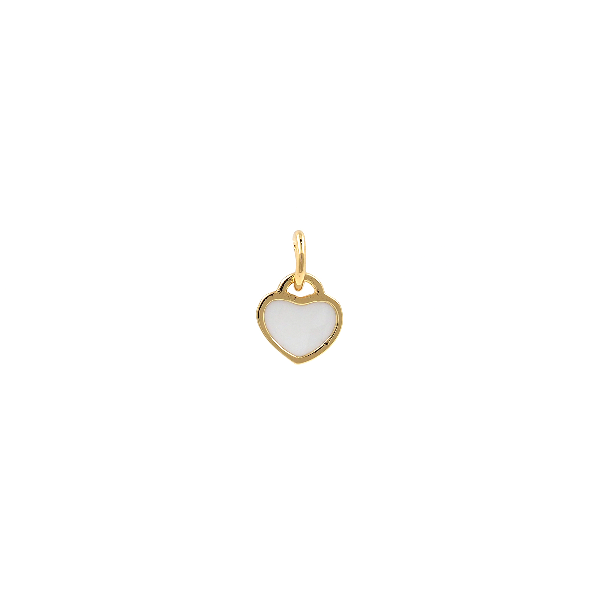 18K Gold Filled Heart Pendant,Enamel Heart Charm Earrings Necklace for DIY Jewelry Making Supply