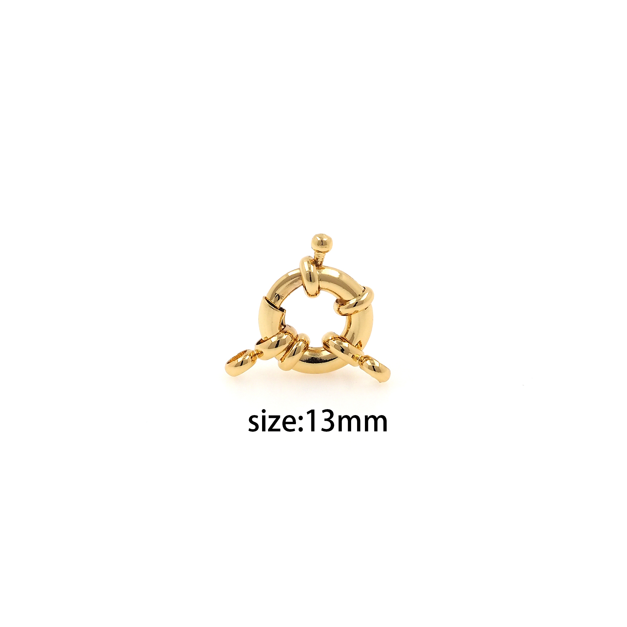 18K Gold Filled Round Spring Clasp,Nautical Clasp,Golden Sailor Clasp for DIY Jewelry Finding Necklace Bracelet