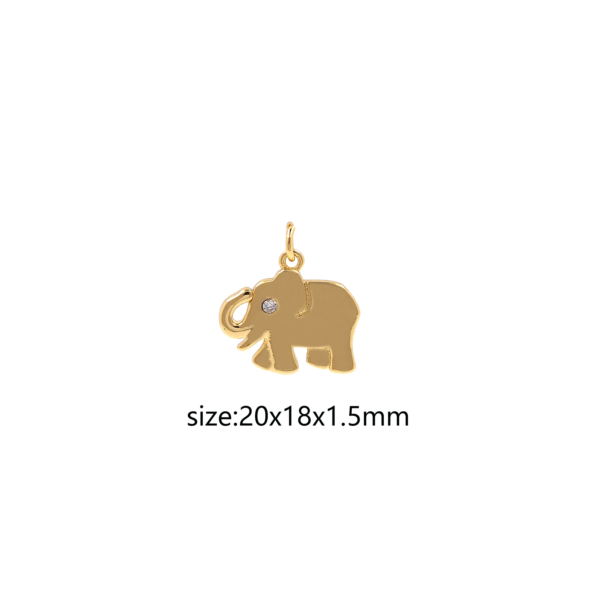 Tiny Animal Pendant,18K Gold Filled Elephant Charm Earrings Necklace for DIY Jewelry Making Supply