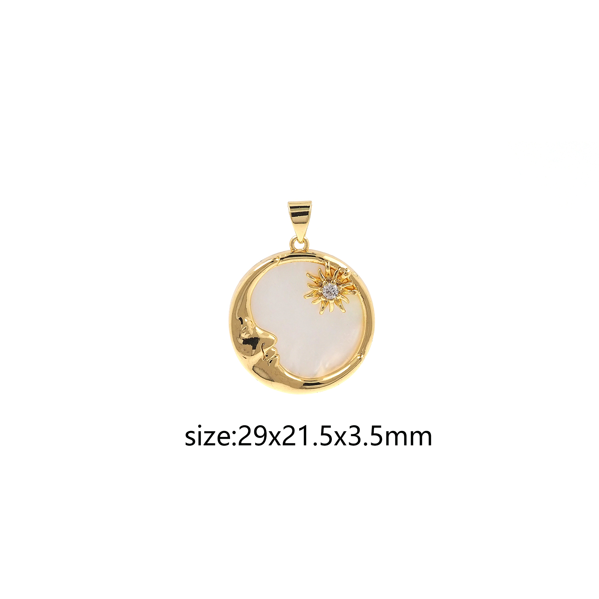 18K Gold Filled Moon Pendant,Celestial Charm,Moon Face Earrings Necklace for DIY Jewelry Making Supply