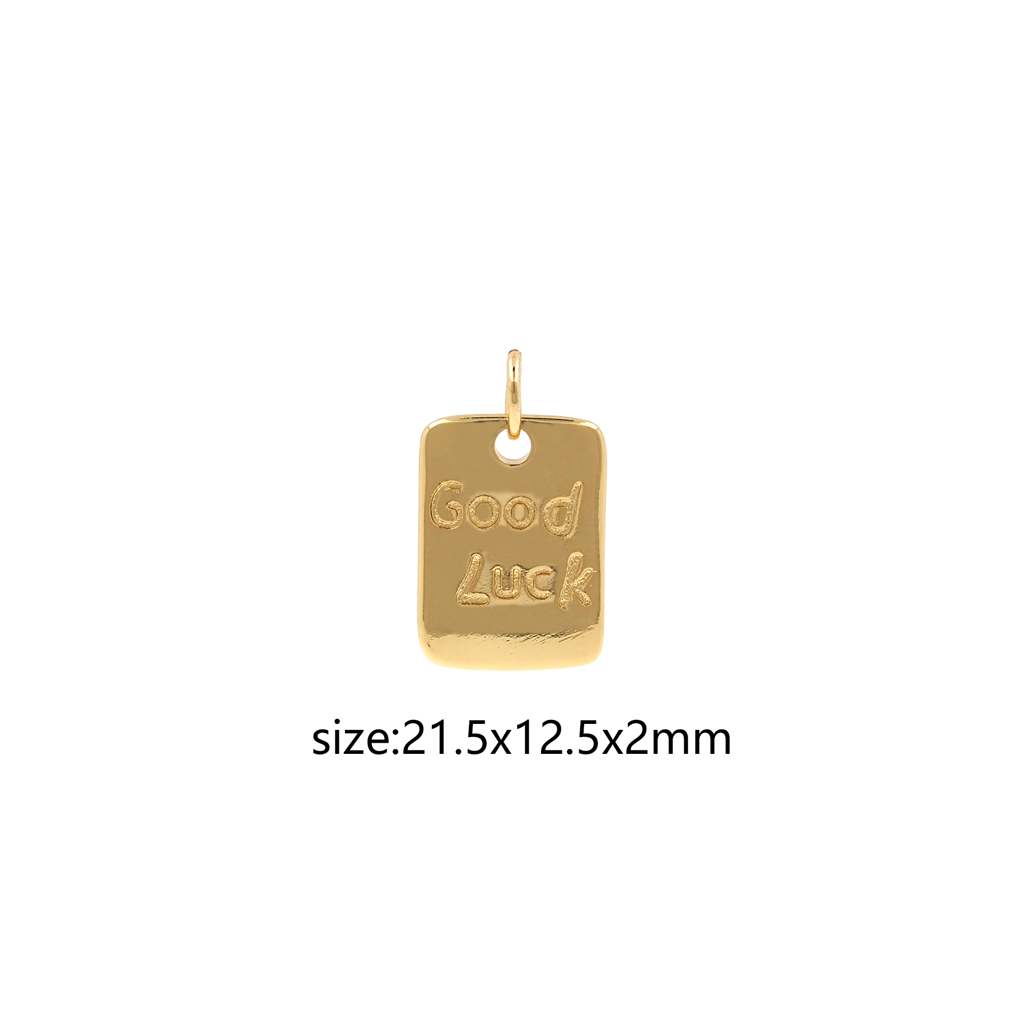 18K Gold Filled Good Luck Pendant,Dainty Good Luck Charm Earrings Necklace for DIY Jewelry Making Supply