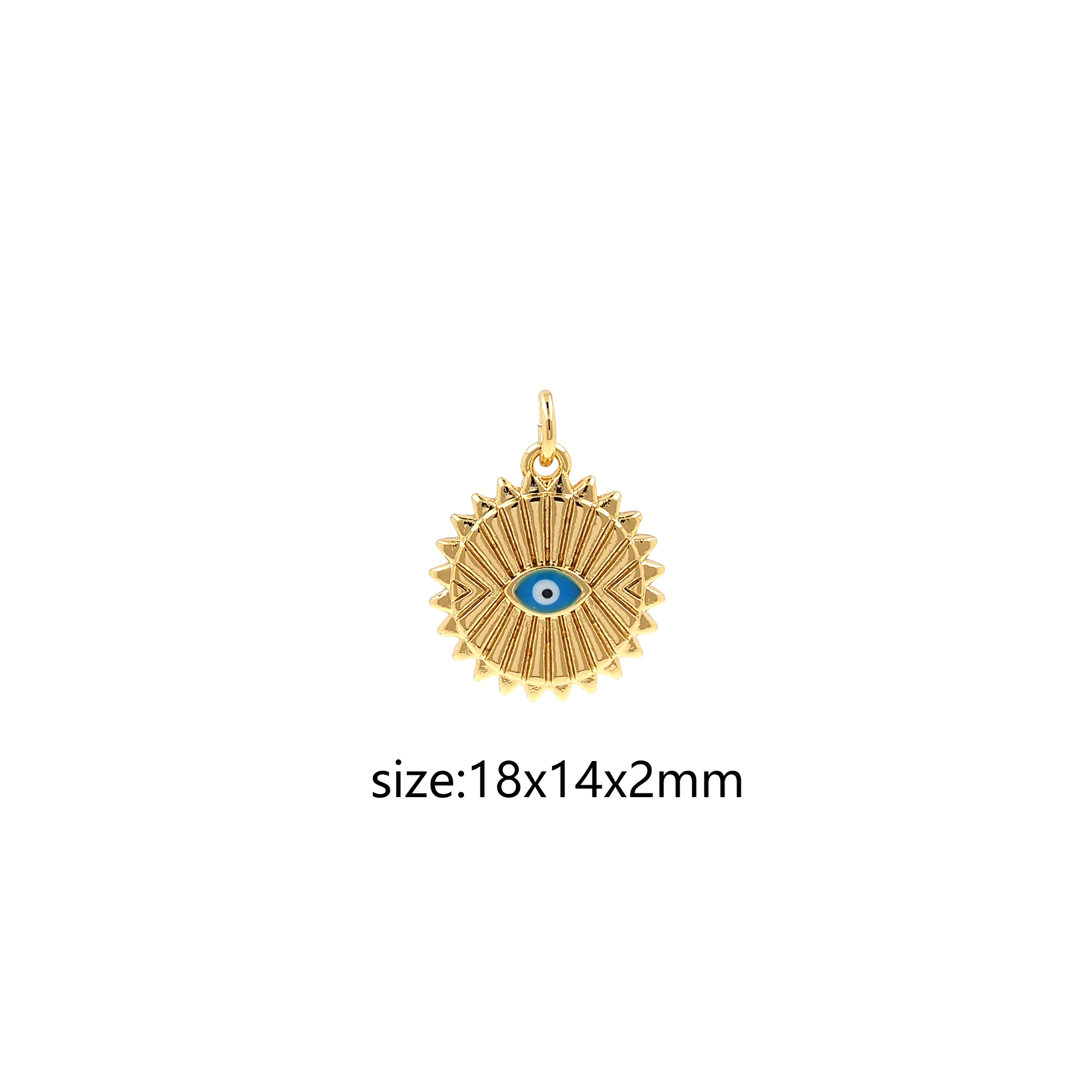18K Gold Filled Evil Eye Pendant,Enamel Evil Eye Charm Earrings Necklace for DIY Jewelry Making Supply