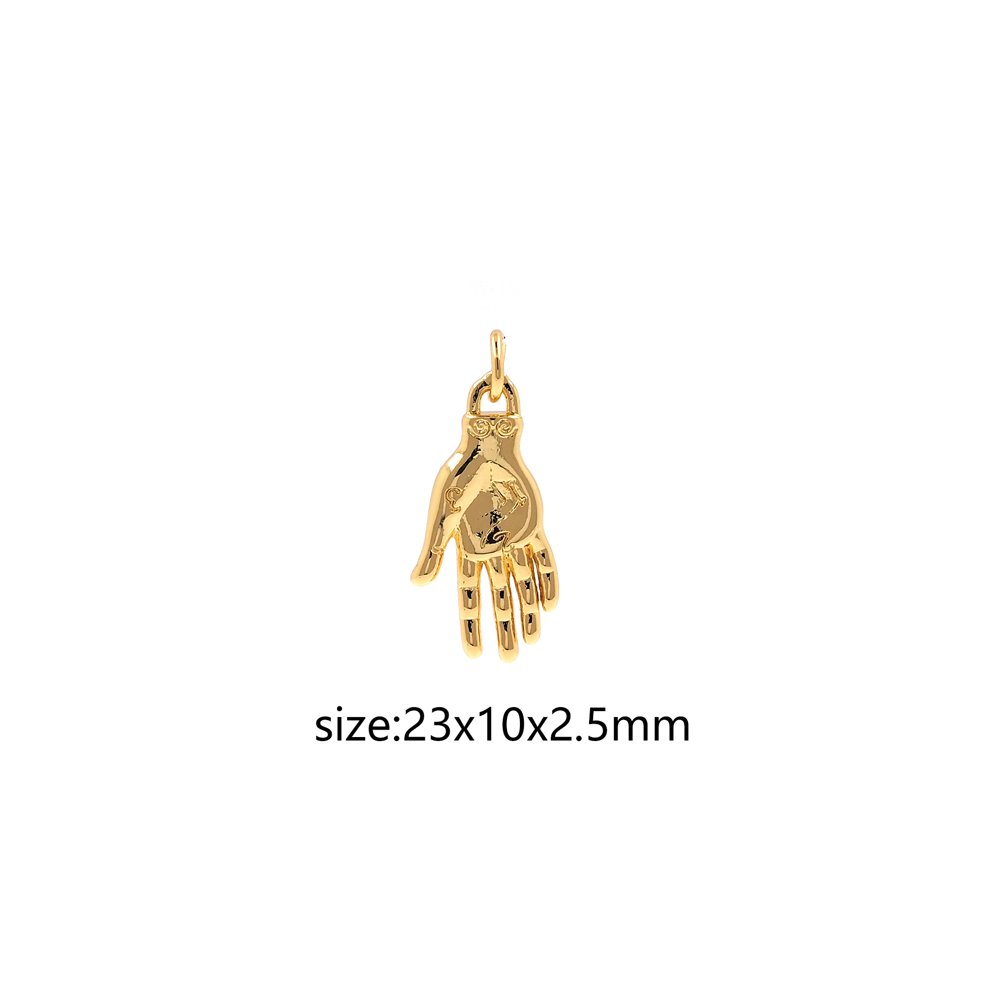 18K Gold Filled Hand Pendant,Dainty Hand Charm Earrings Necklace for DIY Jewelry Making Supply