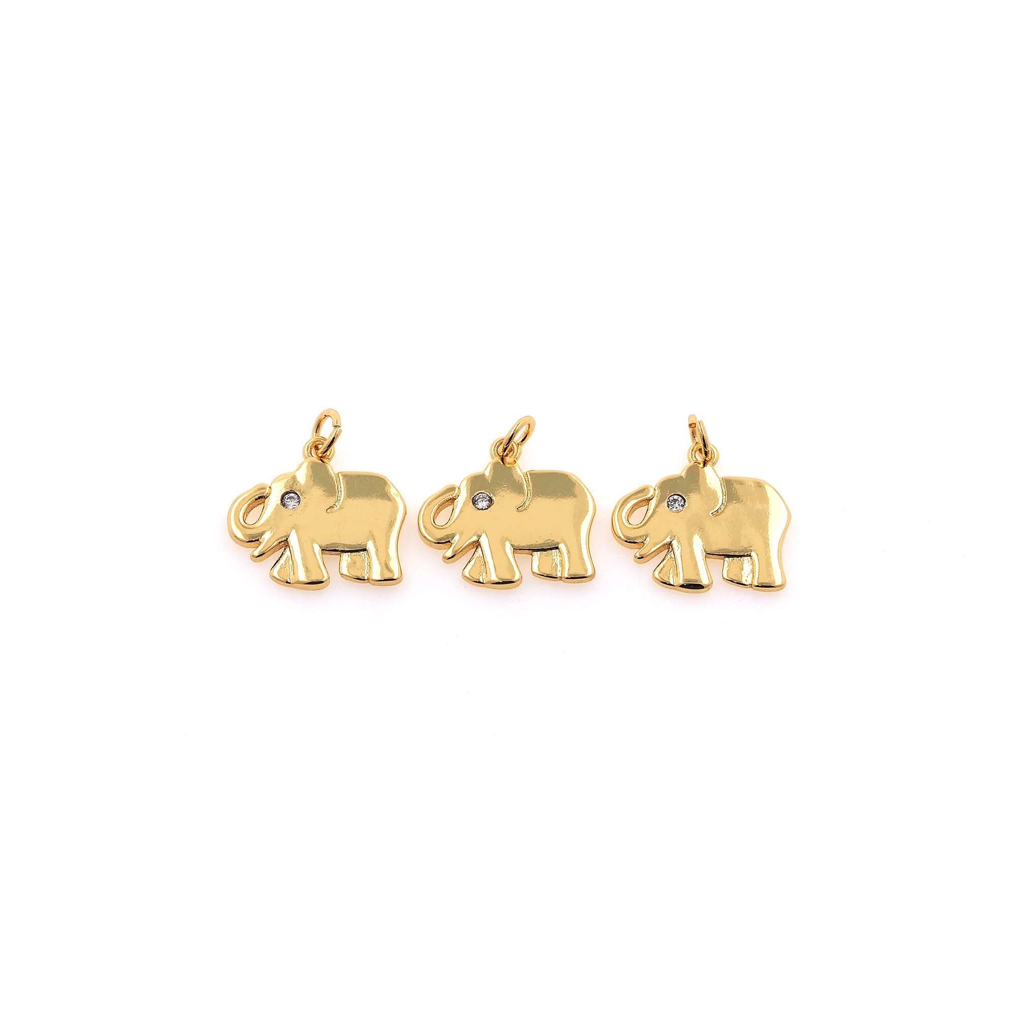 Tiny Animal Pendant,18K Gold Filled Elephant Charm Earrings Necklace for DIY Jewelry Making Supply