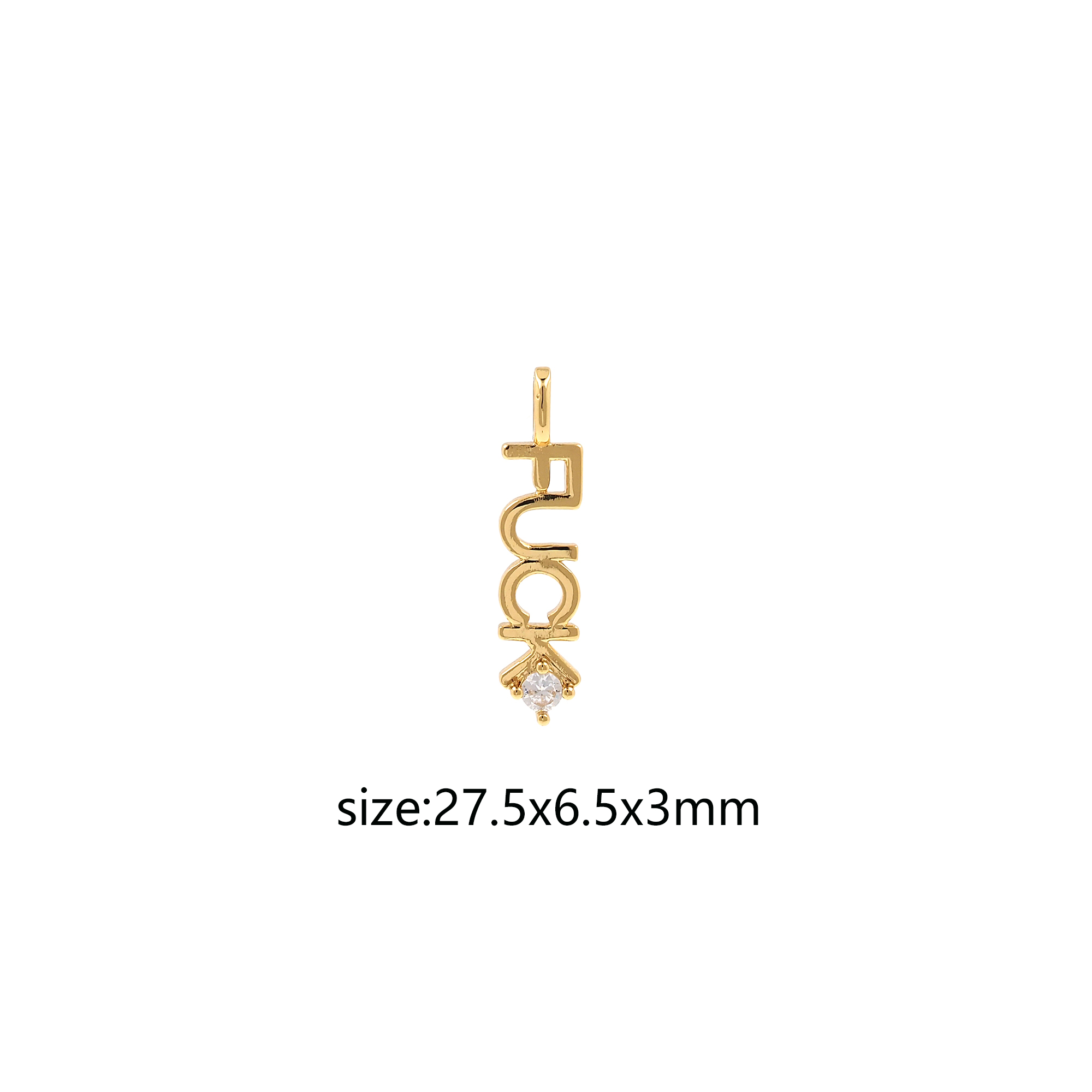 18K Gold Filled Fuck Pendant,CZ Micro Pave Fuck Charm Earrings Necklace for DIY Jewelry Making Supply