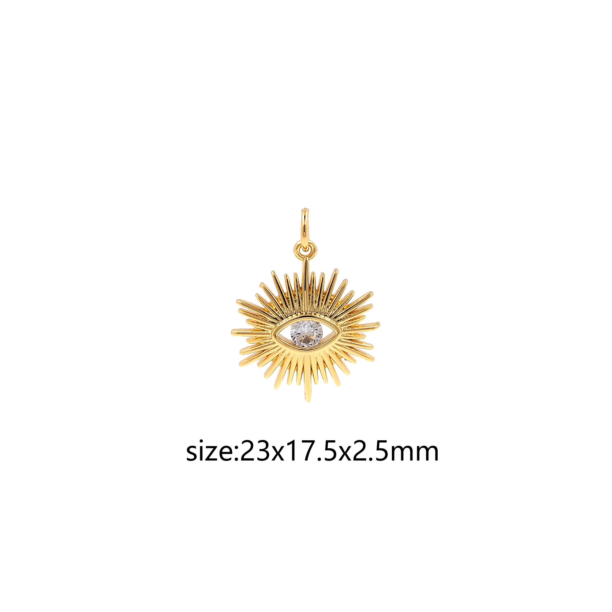 Tiny Evil Eye Pendant,18K Gold Filled Evil Eye Charm Earrings Necklace for DIY Jewelry Making Supply