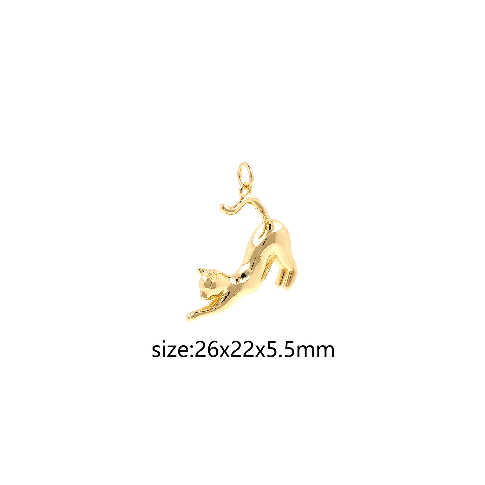 Dainty Animal Pendant,18K Gold Filled Cat Charm Earrings Necklace for DIY Jewelry Making Supply