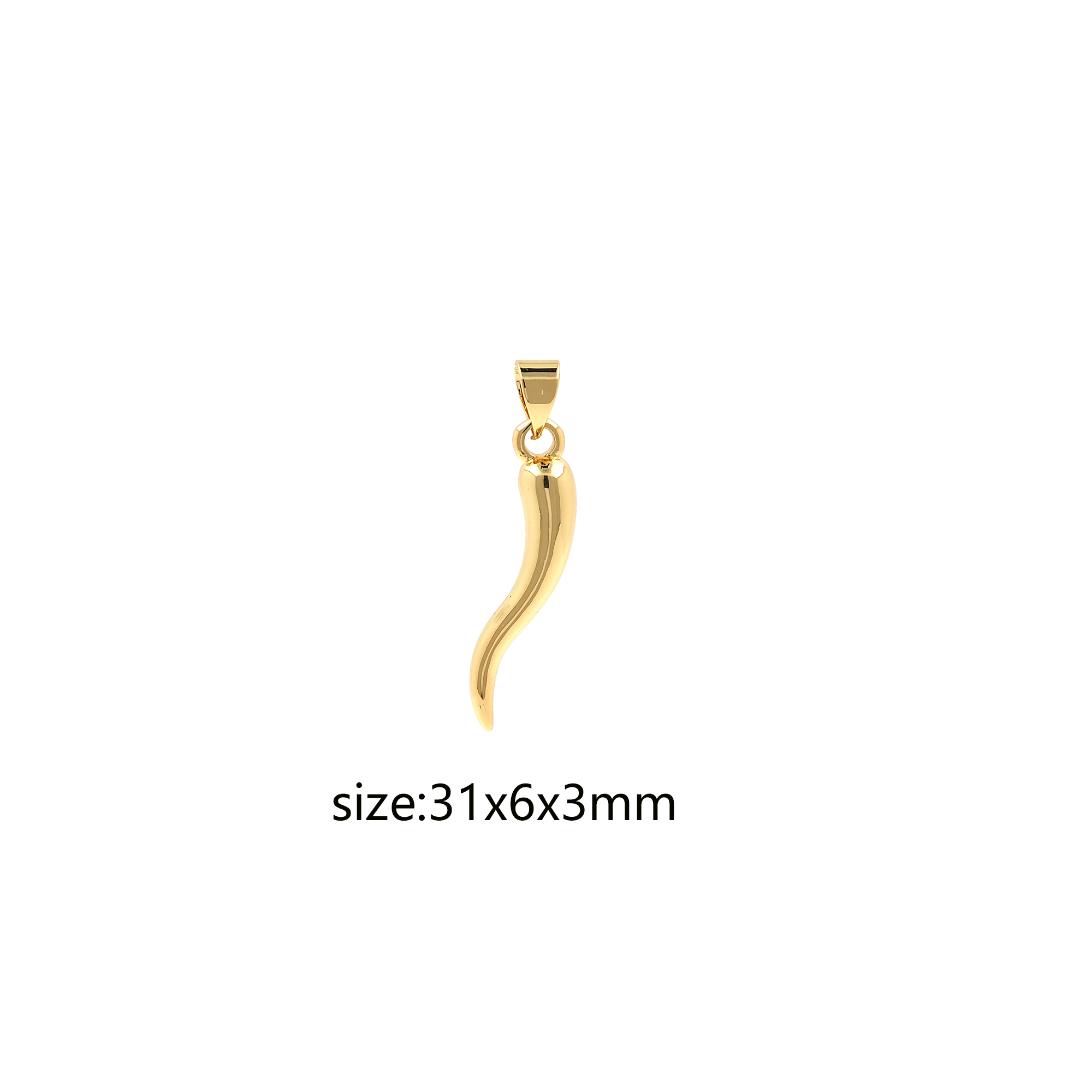 18K Gold Filled Horn Pendant,Dainty Horn Charm Earrings Necklace for DIY Jewelry Making Supply