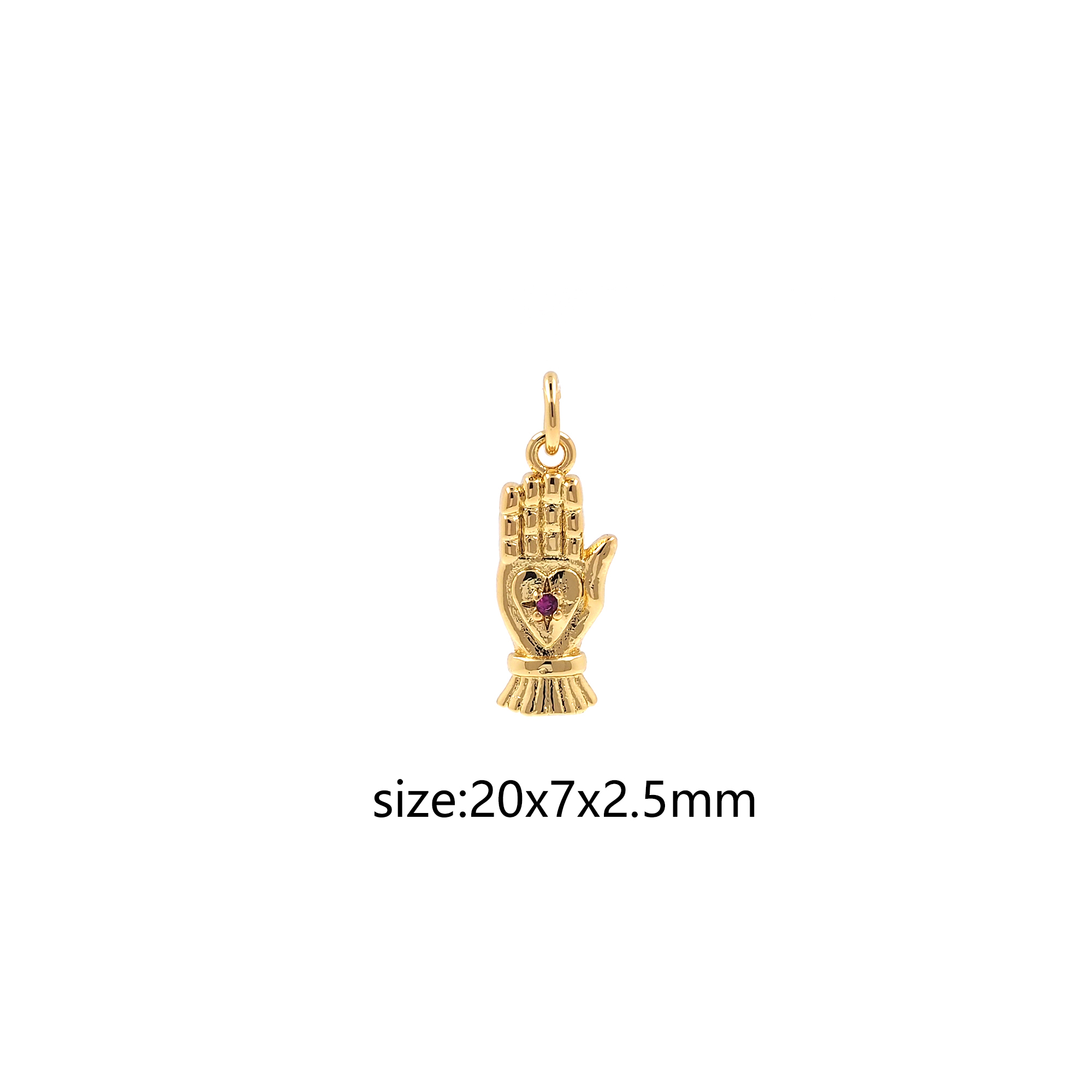 18K Gold Filled Hand Pendant,Dainty Hand Charm Earrings Necklace for DIY Jewelry Making Supply