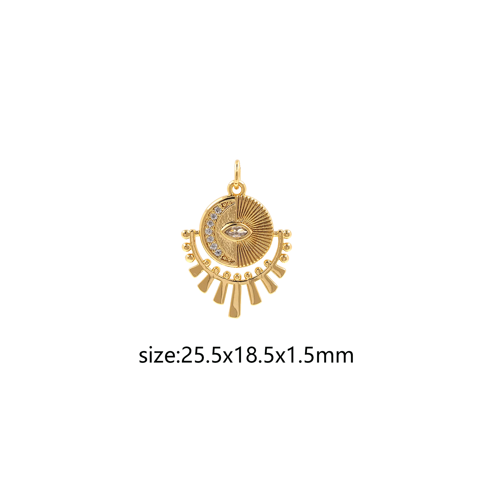 18K Gold Filled Evil Eye Pendant,CZ Micro Pave Amulet Charm Earrings Necklace for DIY Jewelry Making Supply