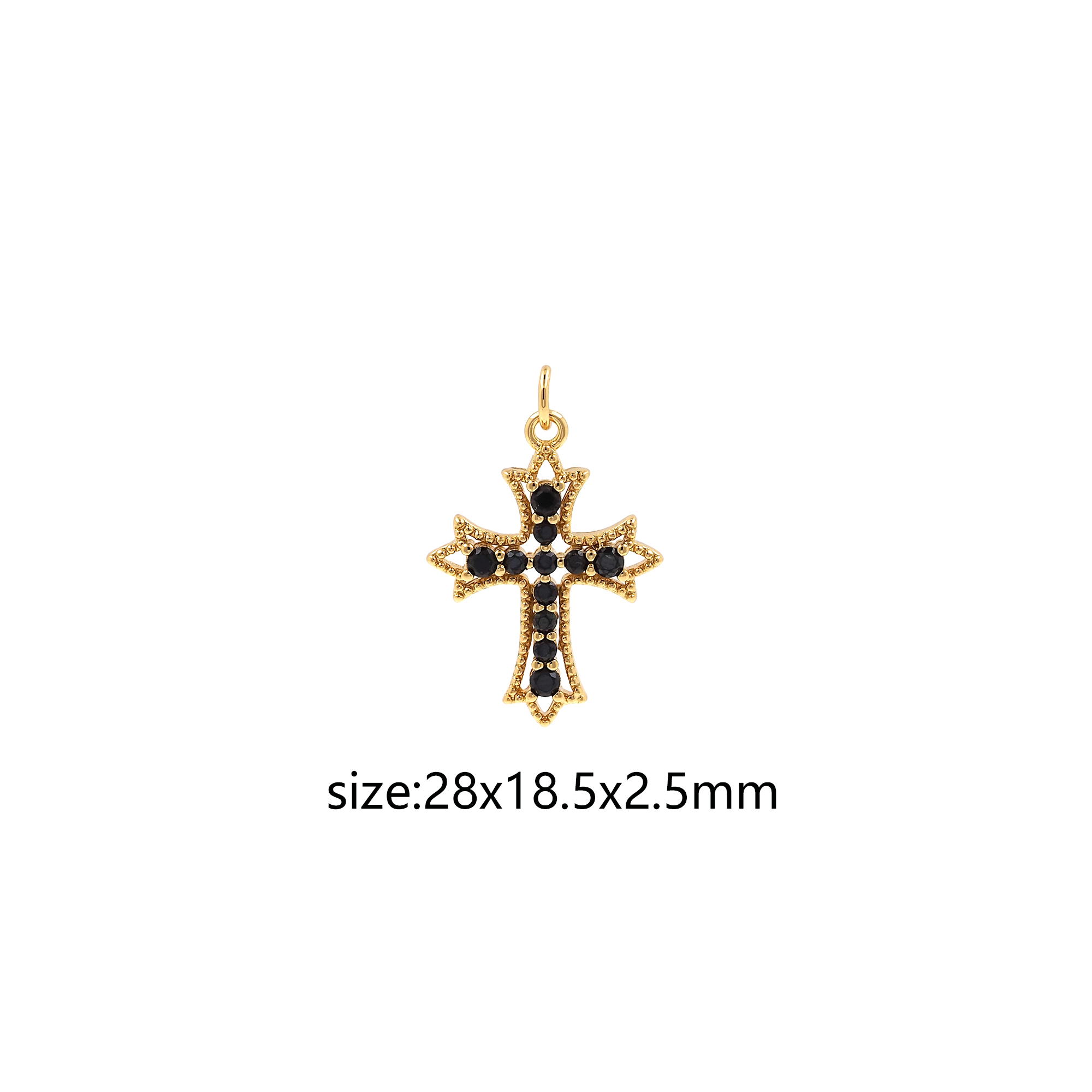 18K Gold Filled Cross Pendant,CZ Micro Pave Cross Charm Earrings Necklace for DIY Jewelry Making Supply