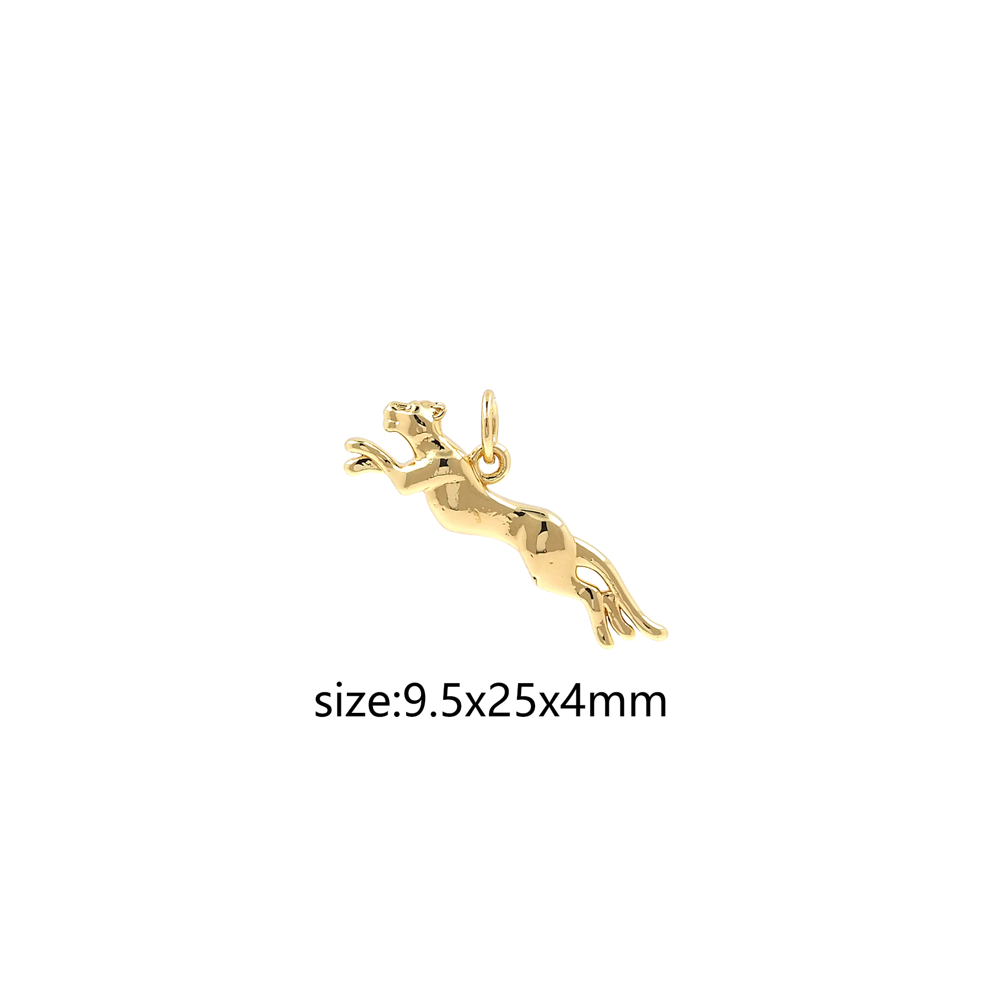 18K Gold Filled Leopard Pendant,Animal Charm Earrings Necklace for DIY Jewelry Making Supply