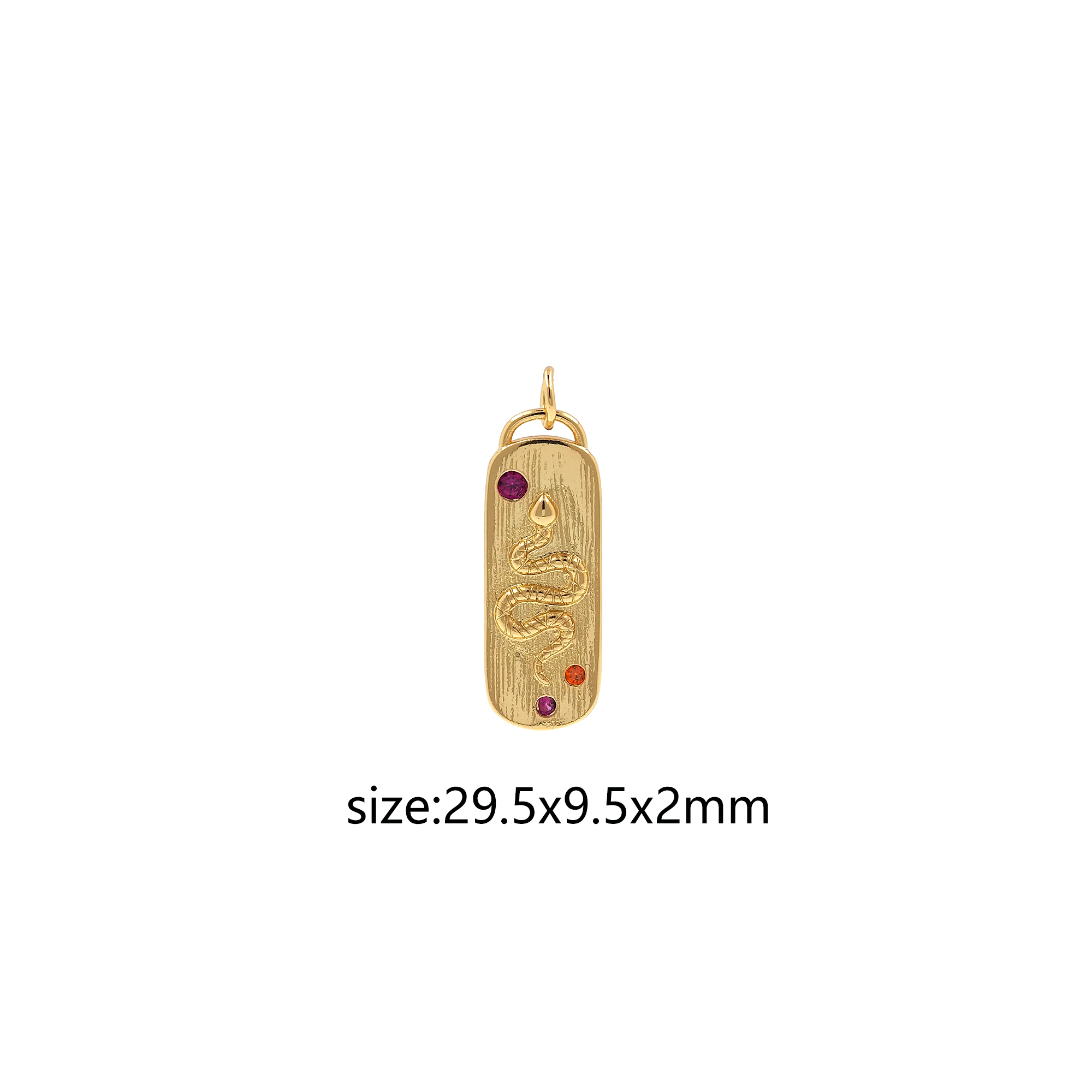 CZ Micro Pave Snake Jewelry,18K Gold Filled Snake Pendant,Reptile Charm Earrings Necklace for DIY Jewelry Making Supply