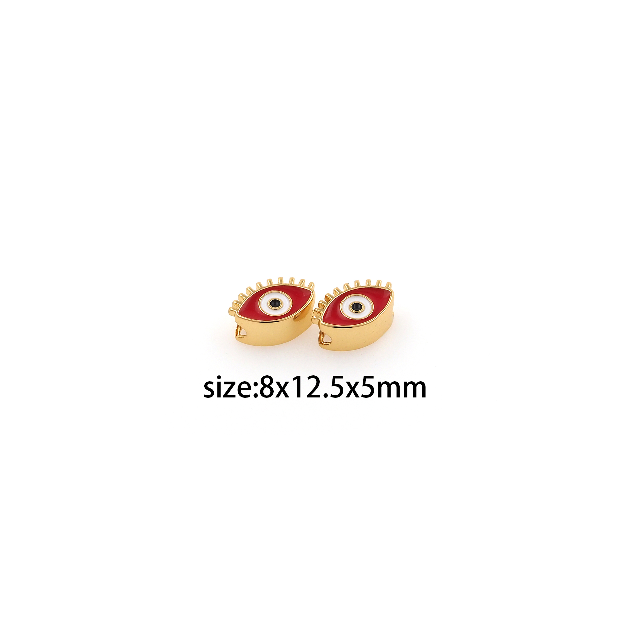 18K Gold Filled Evil Eye Spacer Beads,Enamel Evil Eye Bead for Bracelet Jewelry Necklace Making Supply