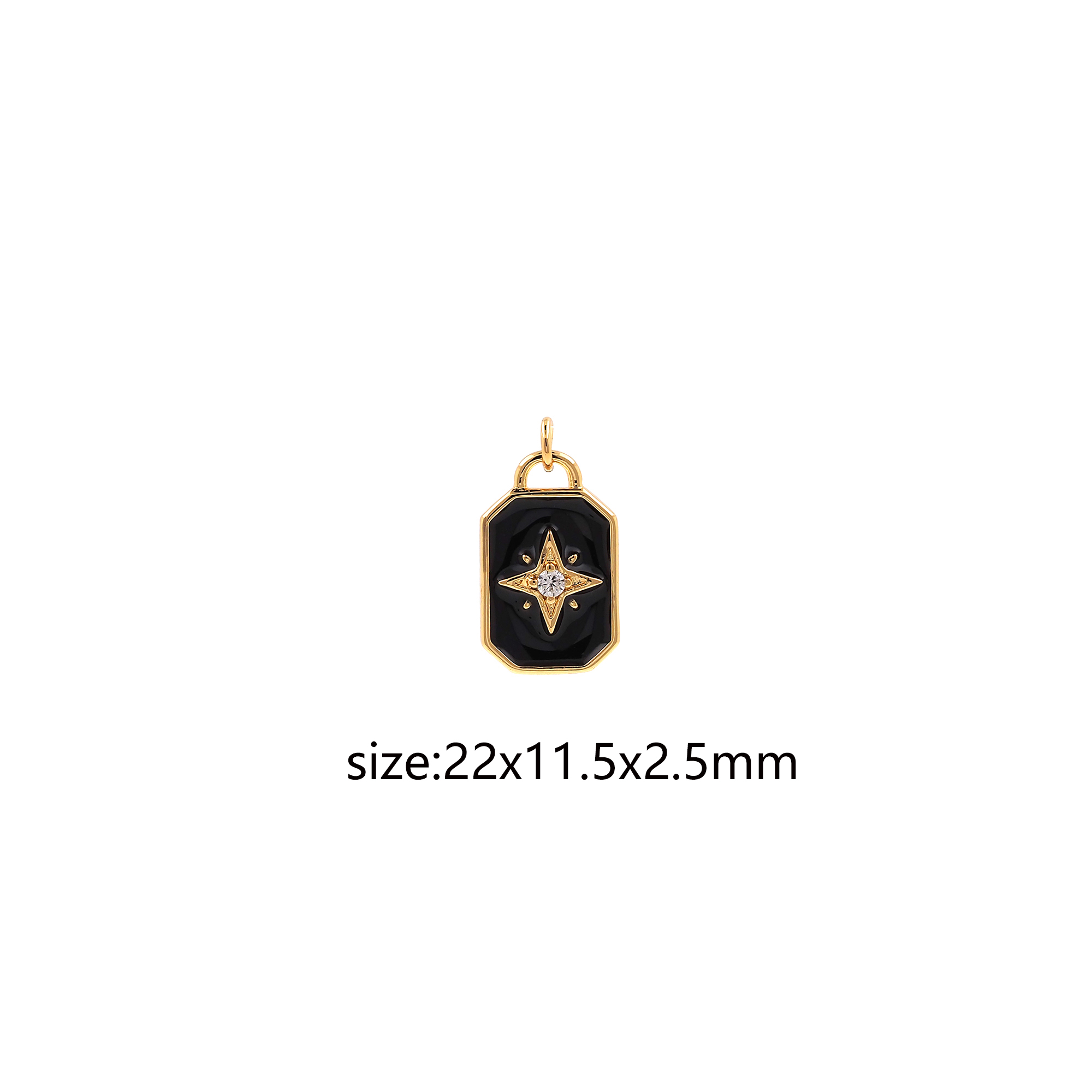 Enamel Star Charm18K Gold Filled Celestial Pendant Earrings Necklace for DIY Jewelry Making Supply