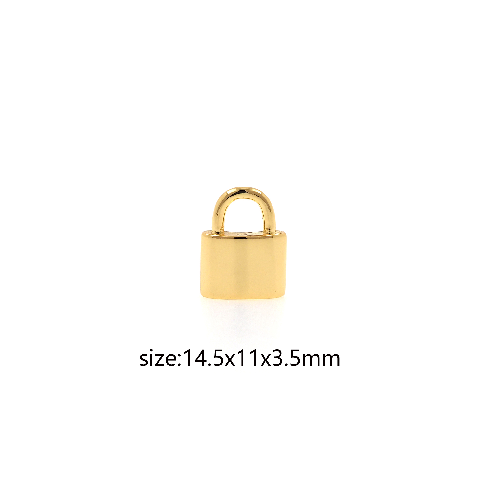 18K Gold Filled Lock Pendant,Dainty Lock Charm Earrings Necklace for DIY Jewelry Making Supply