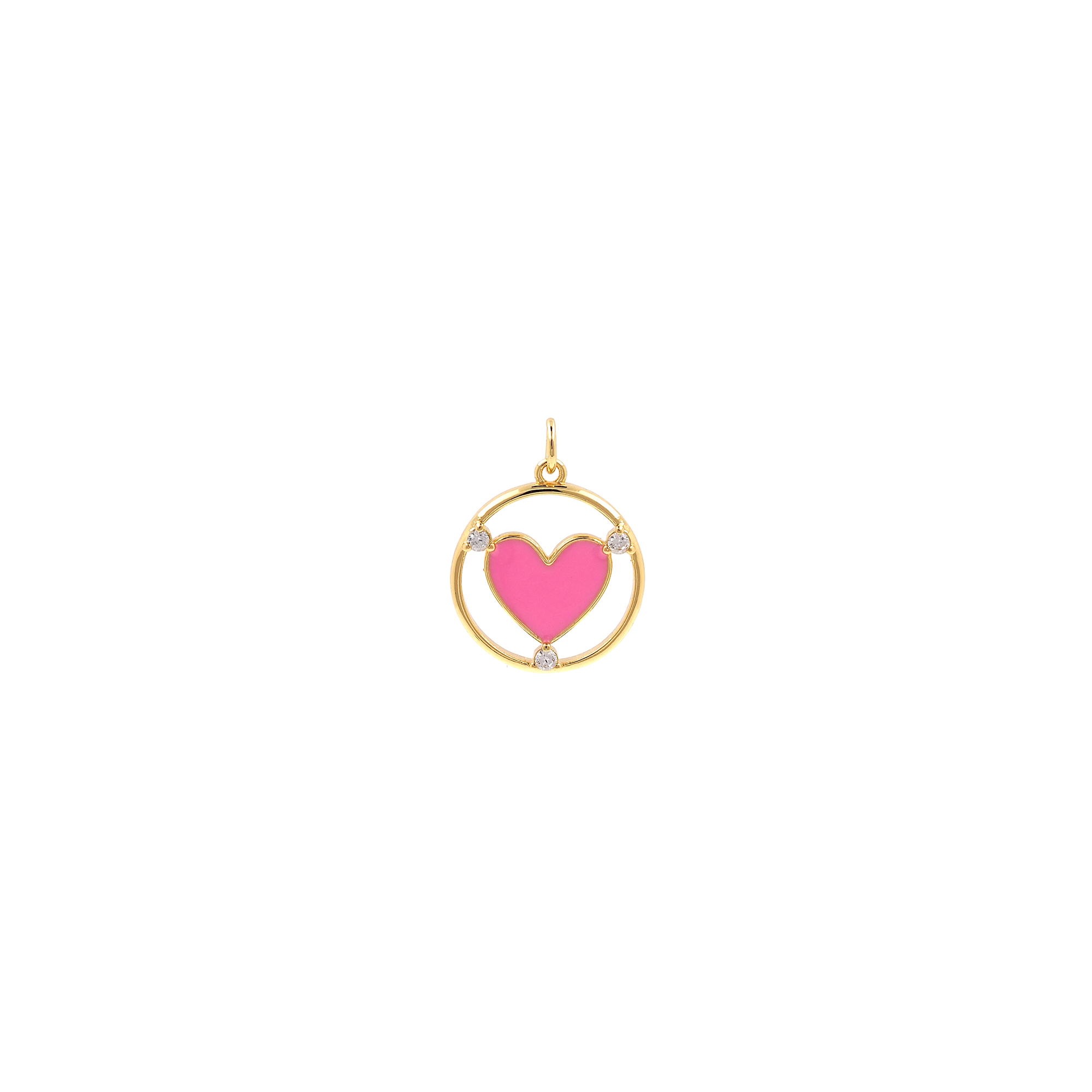 18K Gold Filled Heart Pendant,Enamel Heart Charm Earrings Necklace for DIY Jewelry Making Supply