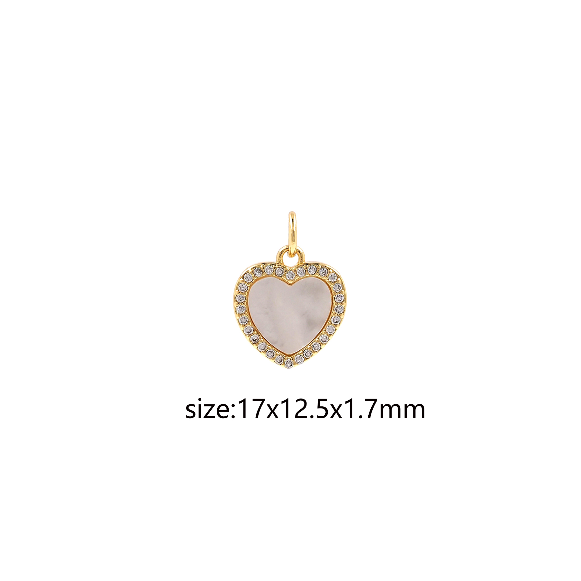 CZ Micro Pave Heart Pendant,18K Gold Filled Heart Charm Earrings Necklace for DIY Jewelry Making Supply