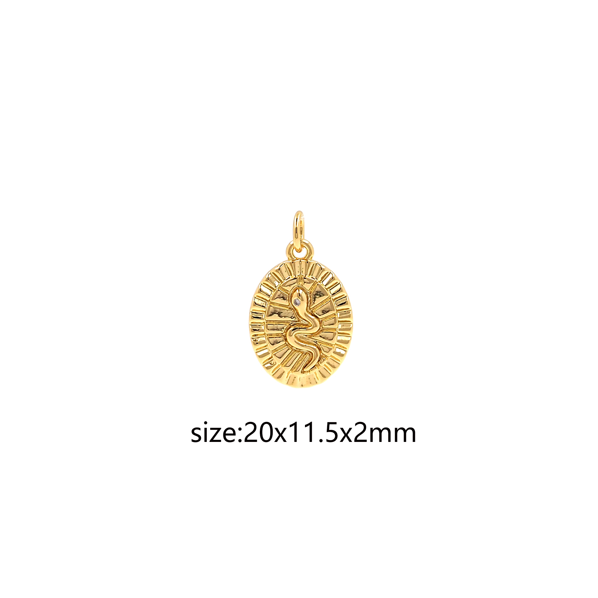 18K Gold Filled Snake Pendant,Reptile Charm Earrings Necklace for DIY Jewelry Making Supply