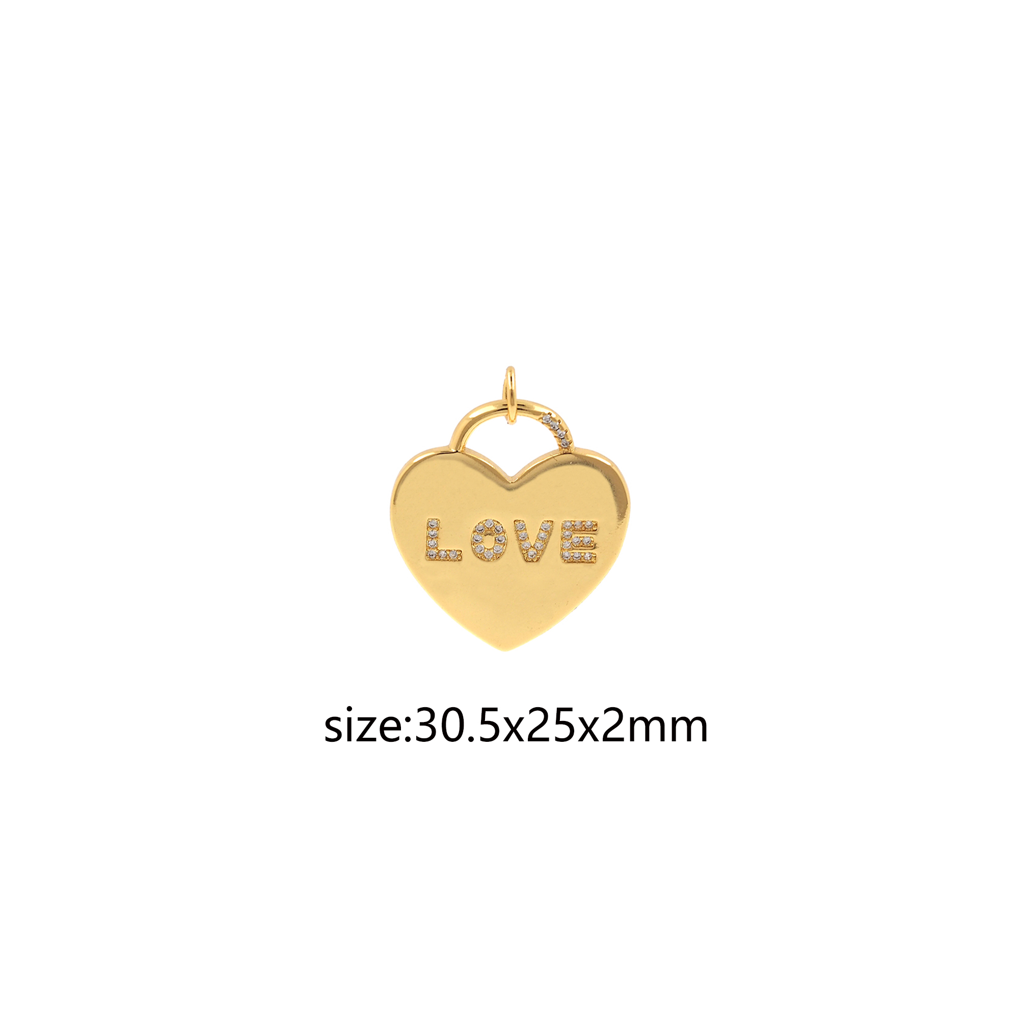 18K Gold Filled Heart Lock Pendant,Dainty Heart Charm Earrings Necklace for DIY Jewelry Making Supply