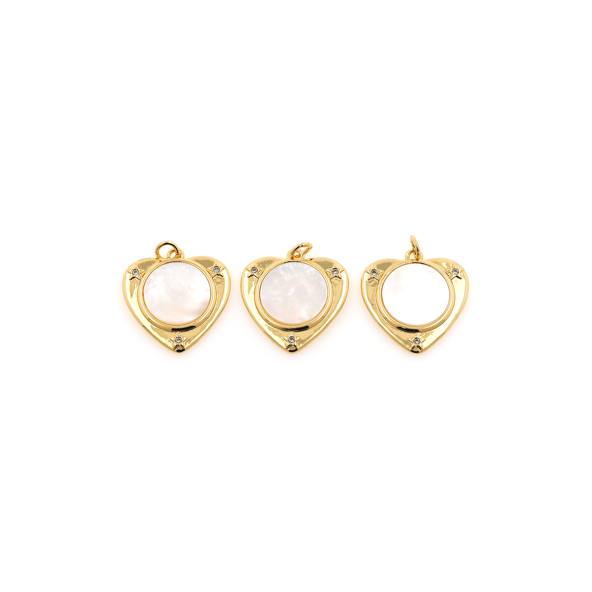 18K Gold Filled Heart Pendant,Dainty Heart Charm Earrings Necklace for DIY Jewelry Making Supply