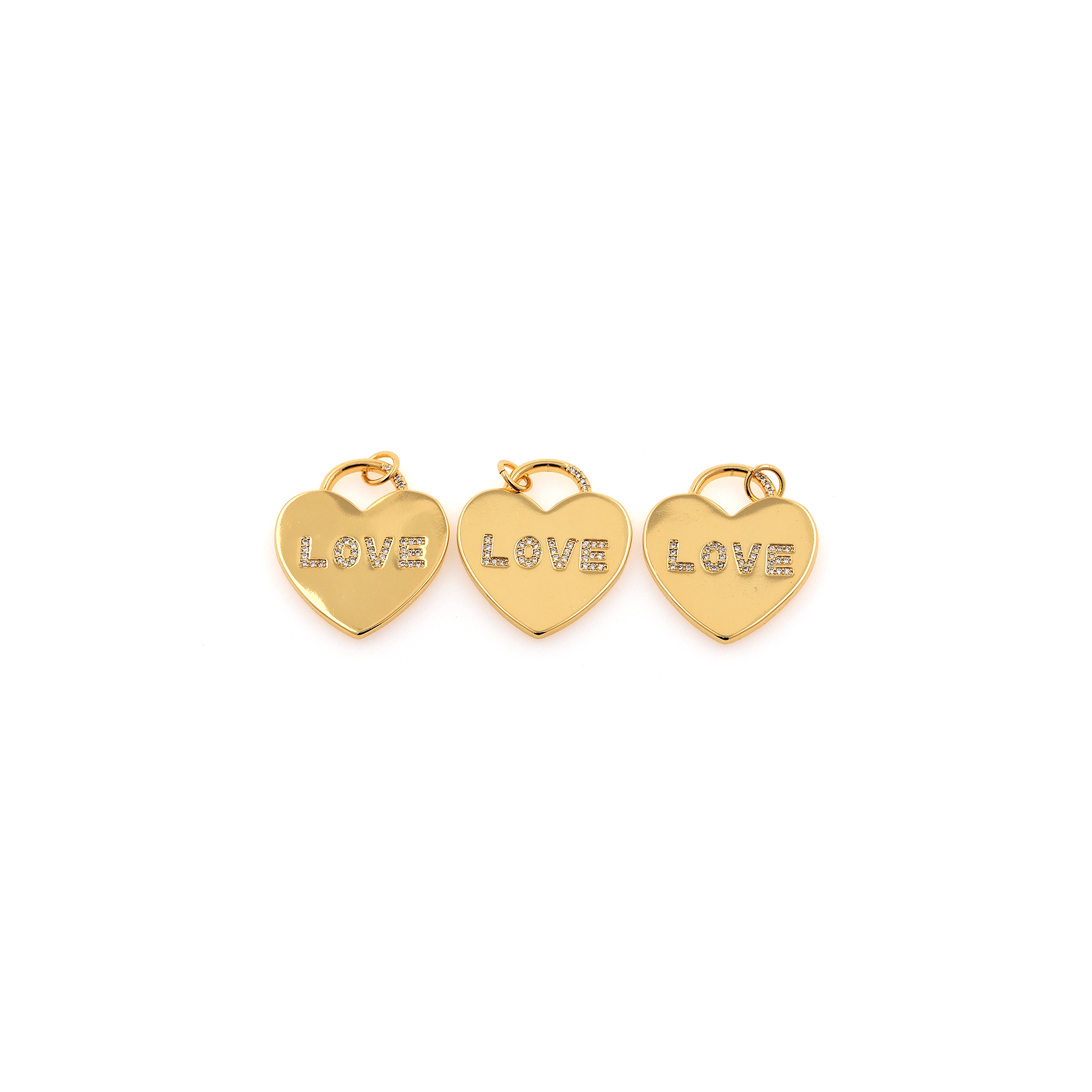18K Gold Filled Heart Lock Pendant,Dainty Heart Charm Earrings Necklace for DIY Jewelry Making Supply