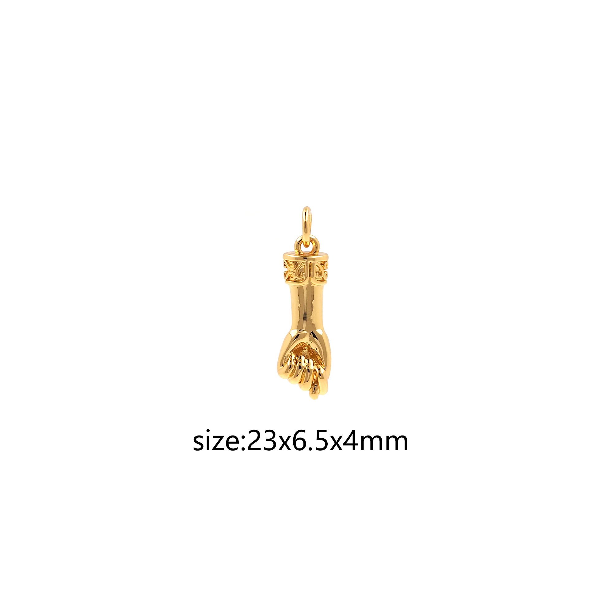 18K Gold Filled Hand Pendant,Dainty Hand Charm Earrings Necklace for DIY Jewelry Making Supply