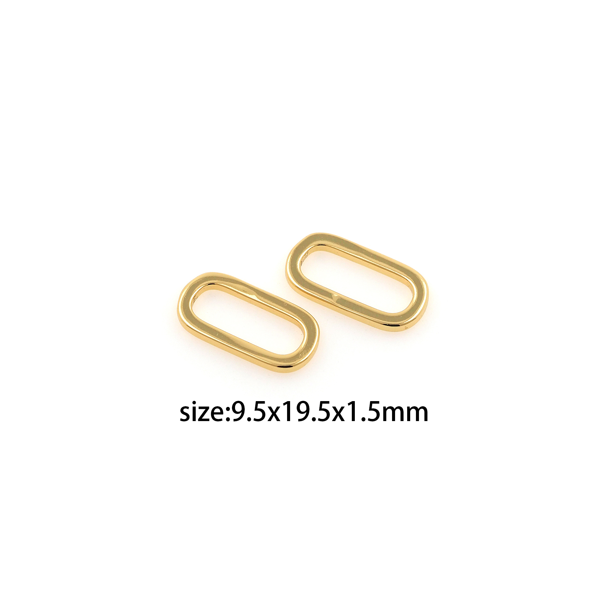 18K Gold Filled Oval Connector,Dainty Oval Charm Necklace Bracelet for DIY Jewelry Making Supply