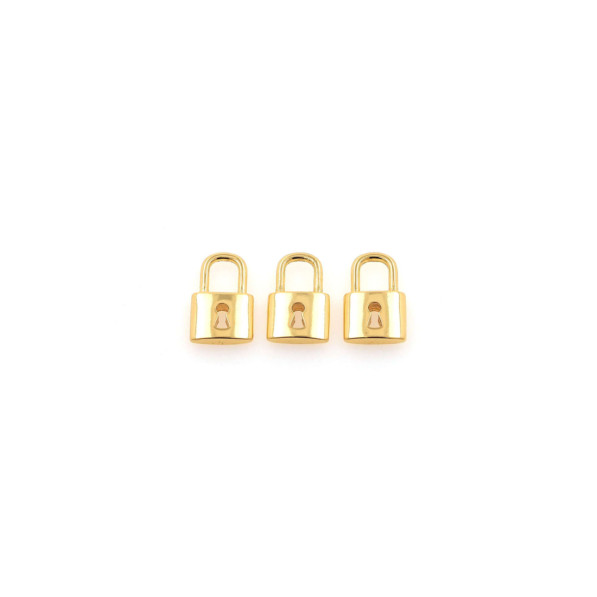 18K Gold Filled Lock Pendant,Dainty Lucky Lock Charm Earrings Necklace for DIY Jewelry Making Supply