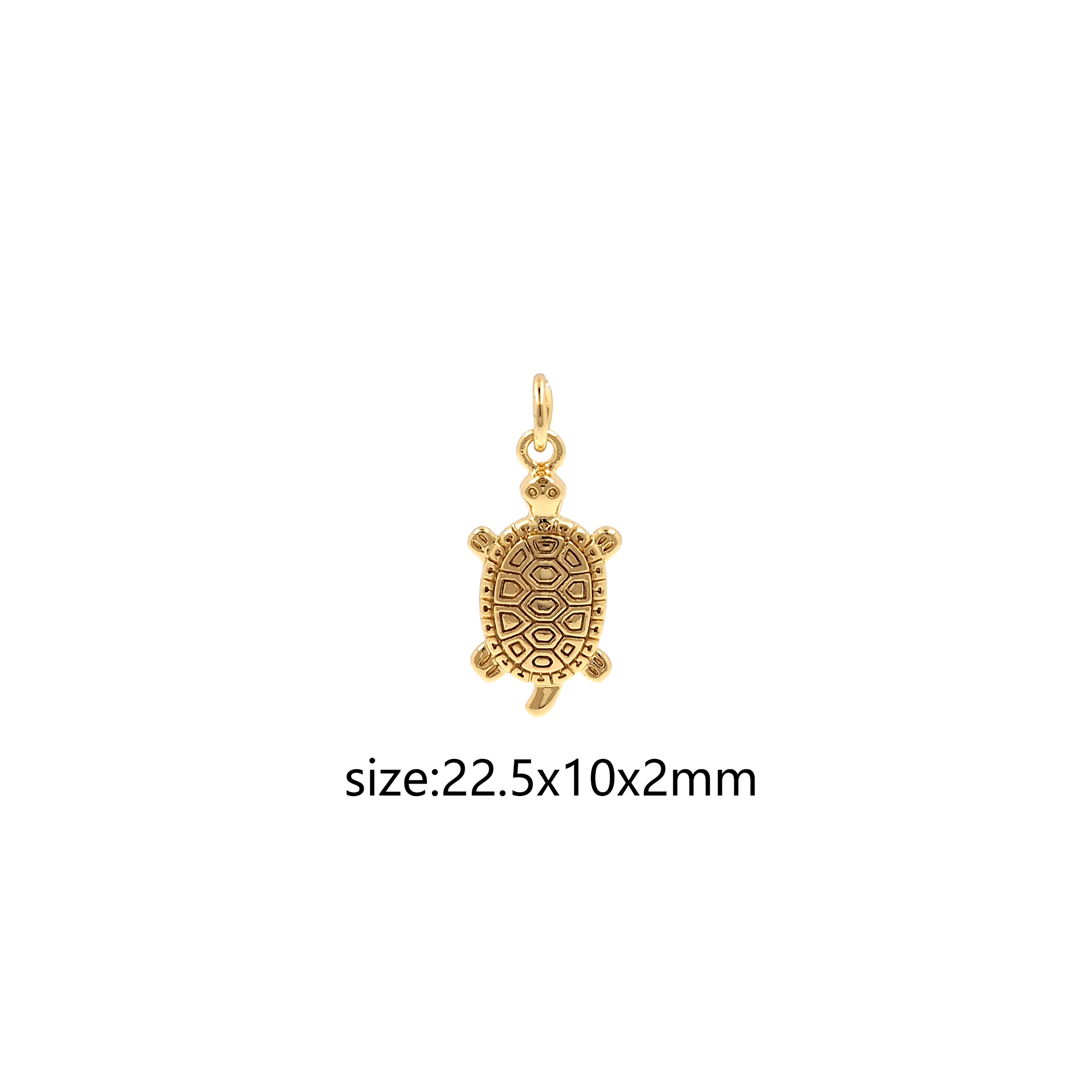 Cute Turtle Pendant,18K Gold Filled Turtle Charm Earrings Necklace for DIY Jewelry Making Supply