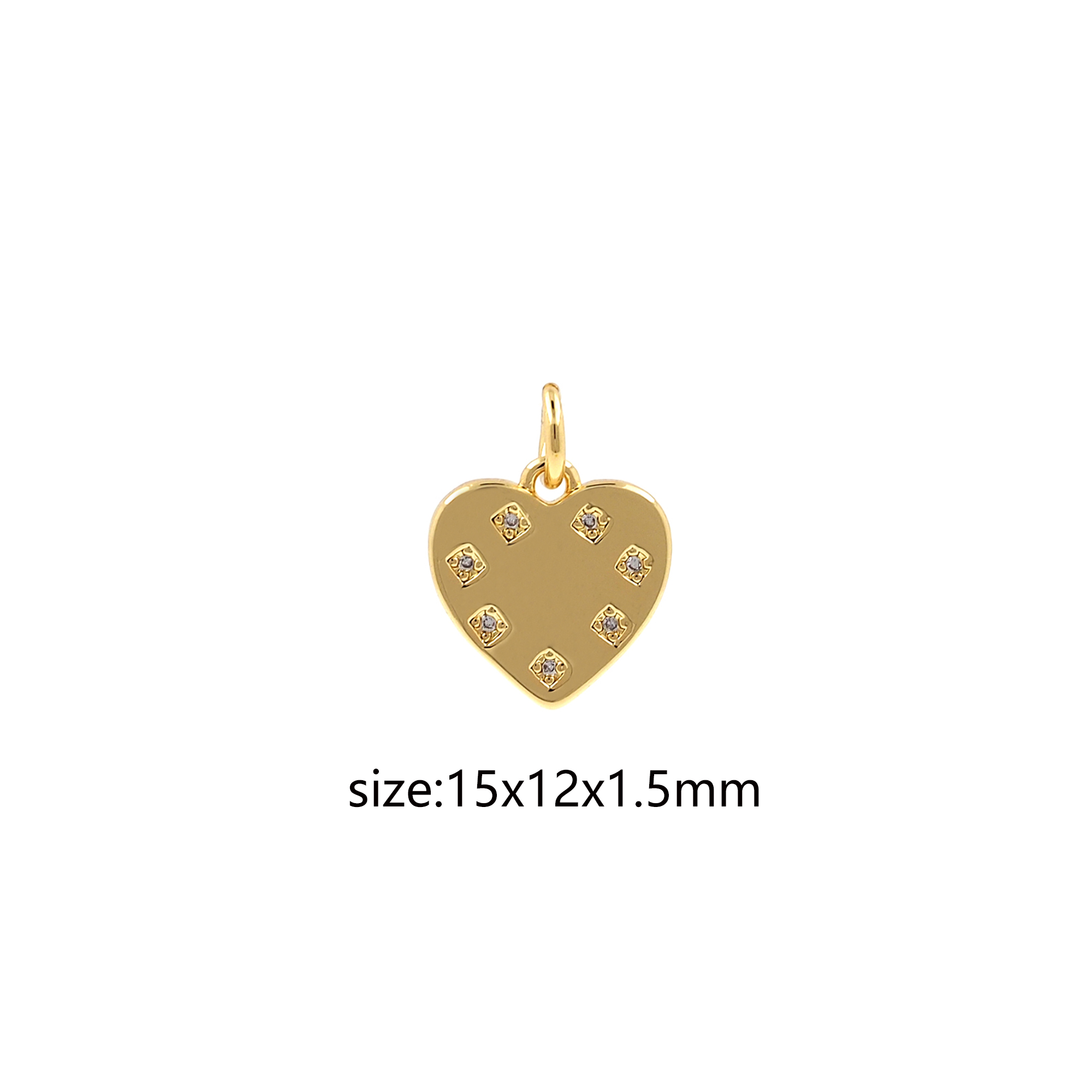 Dainty Heart Pendant,18K Gold Filled Heart Charm Earrings Necklace for DIY Jewelry Making Supply