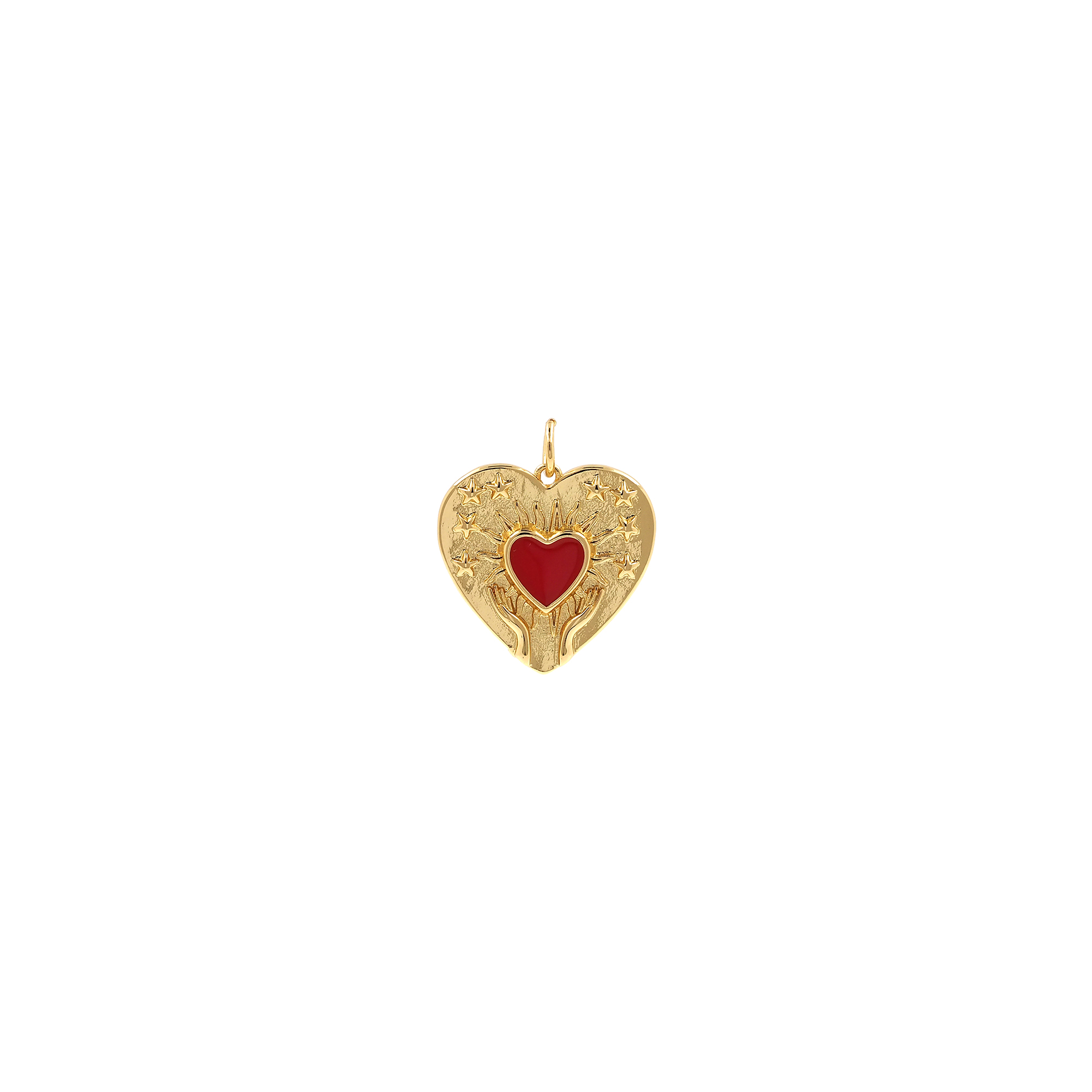 Enamel Heart Pendant,18K Gold Filled Heart Charm Earrings Necklace for DIY Jewelry Making Supply