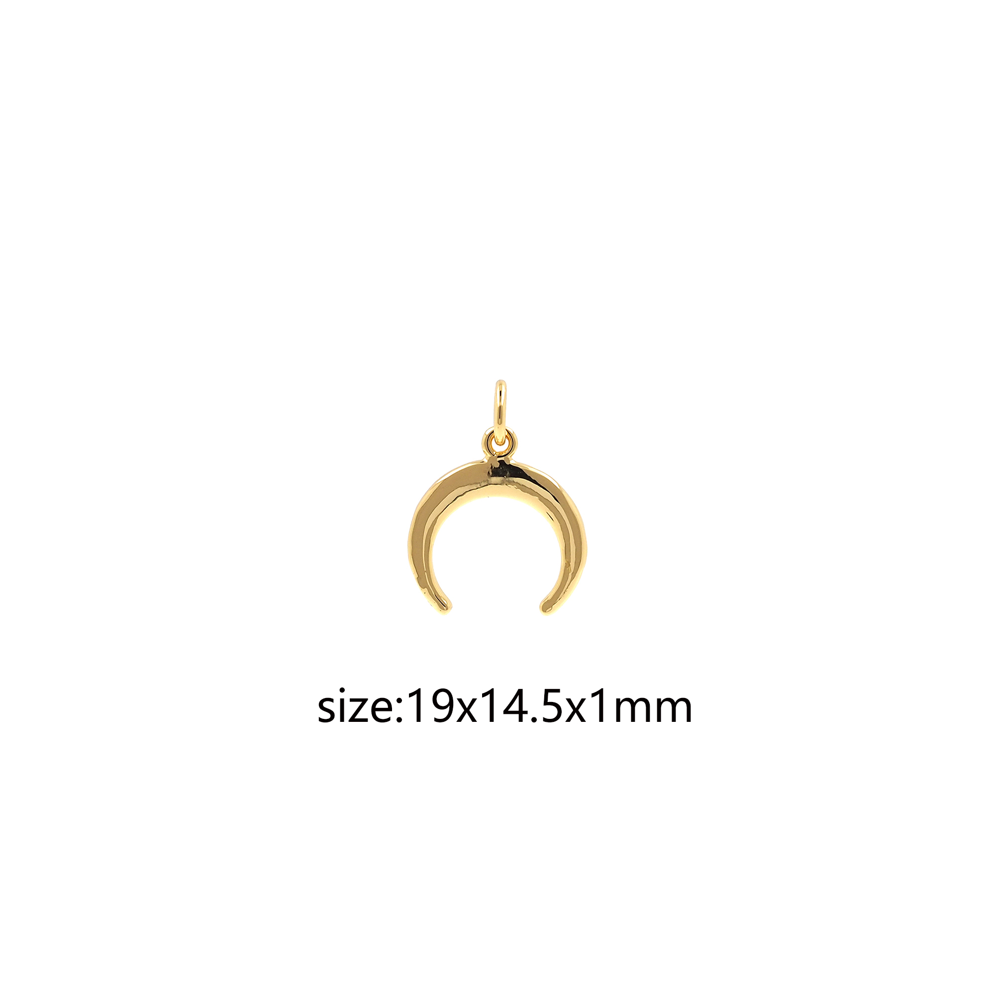 Dainty Horn Pendant,18K Gold Filled Double Horn Charm Earrings Necklace for DIY Jewelry Making Supply