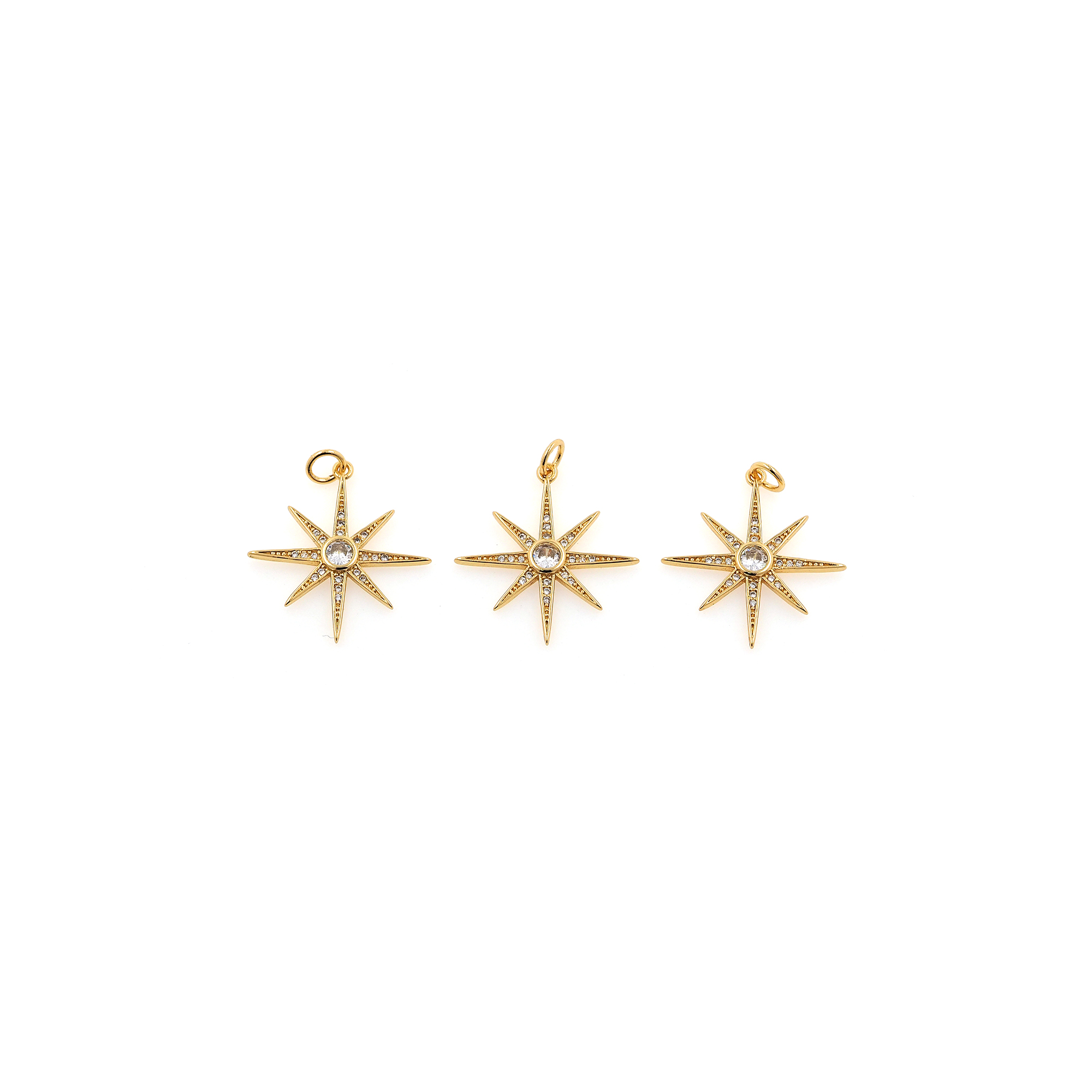 Tiny North Star Pendant,18K Gold Filled North Star Charm Earrings Necklace for DIY Jewelry Making Supply