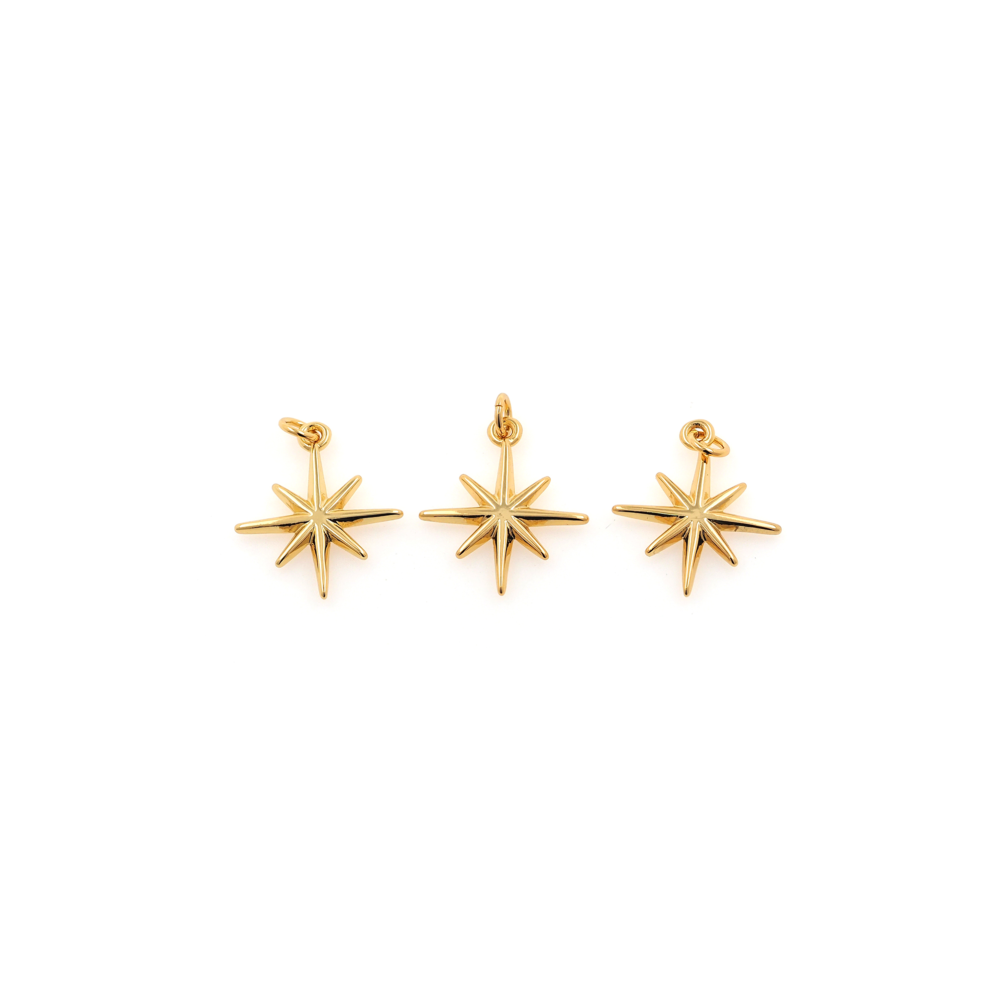 Dainty North Star Pendant,18K Gold Filled North Star Charm Earrings Necklace for DIY Jewelry Making Supply